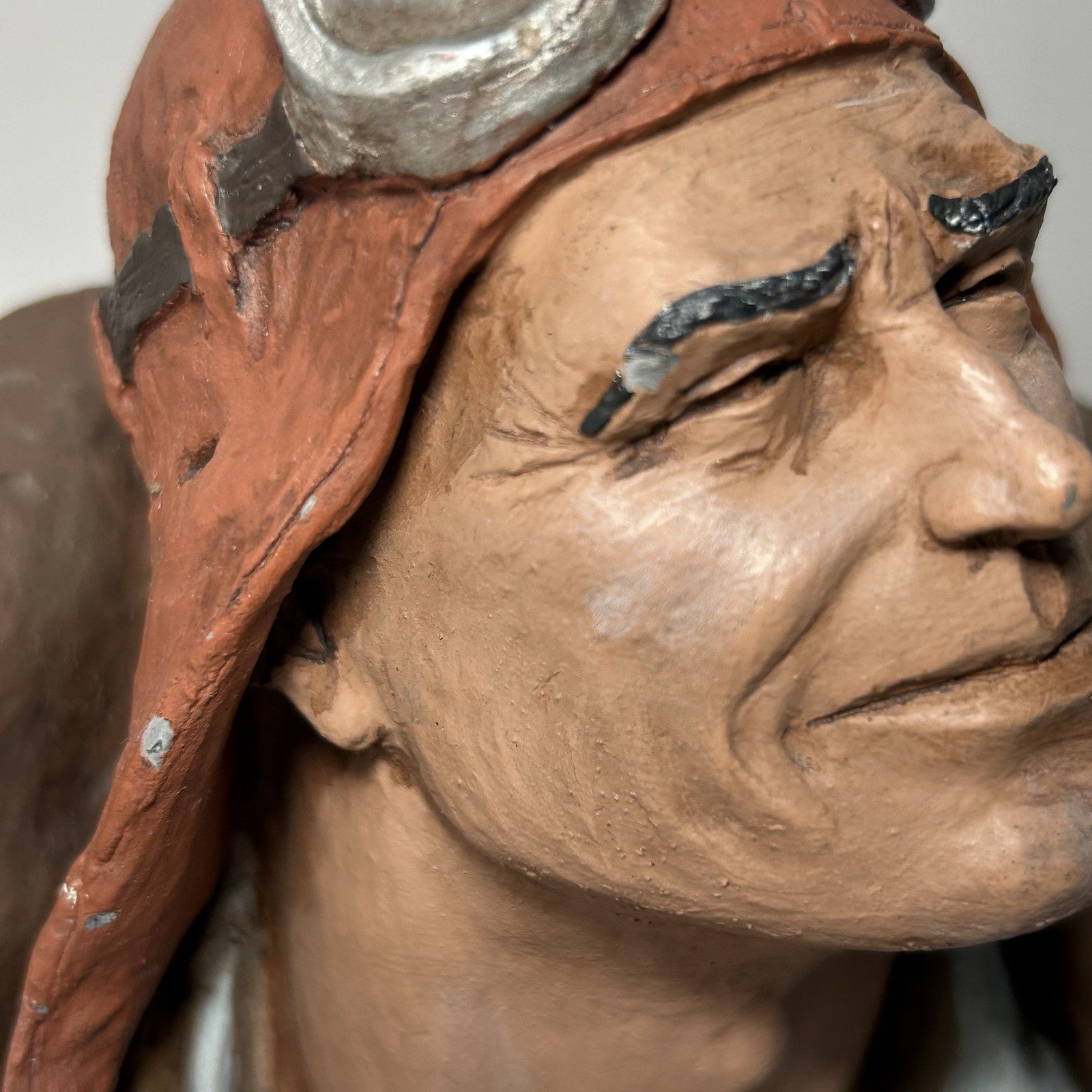 Vintage Flying Leather Michael Garman 1973 Aviator Figurine Pilot Statue Figure