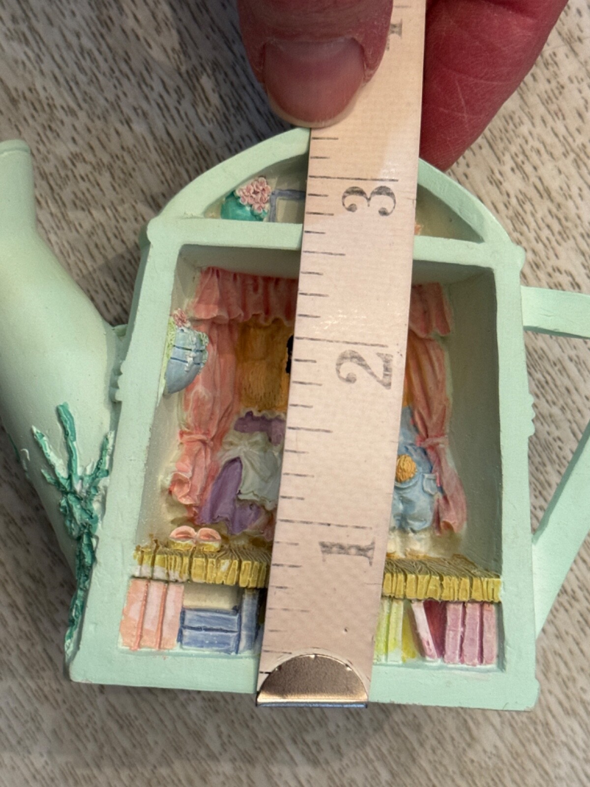 Vintage Russ Berrie Li’l Cozy Cottage Watering Can Easter Bunnies Figurine & Box