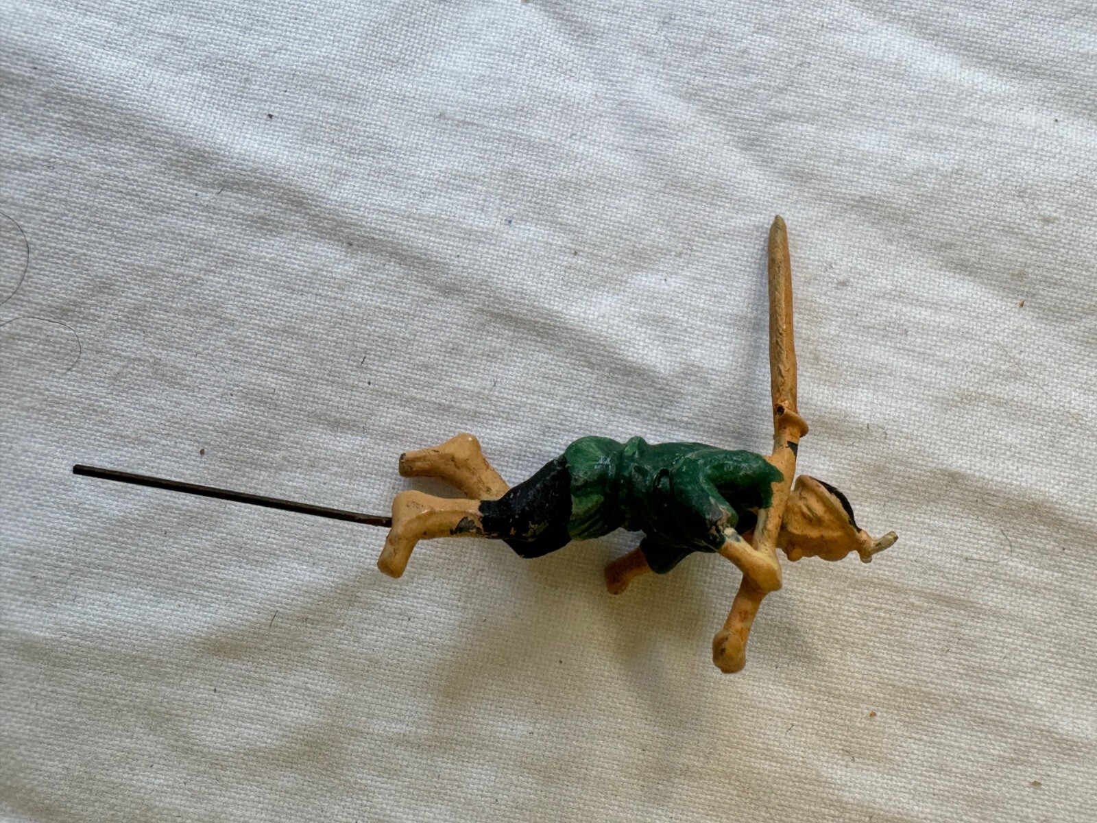 Lot of 5 Vintage Tiny Miniature Asian Figurines Lead Farmers Warriors
