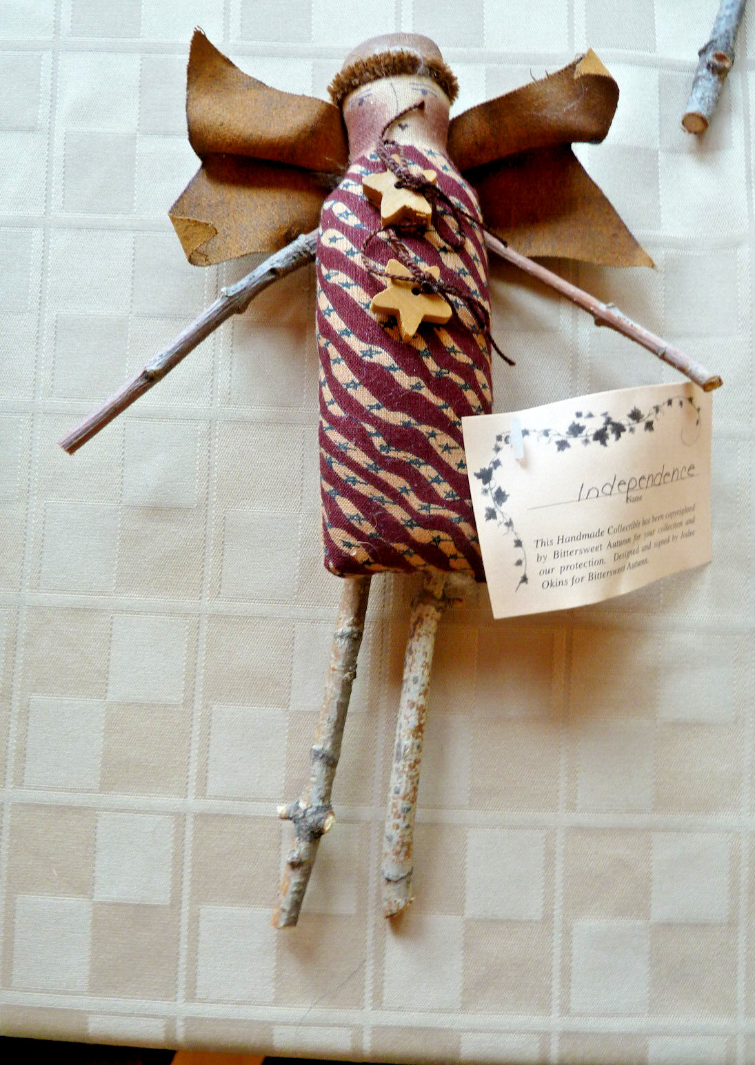 Independence Day Angel Jodee Okins Fabric Stick Fig. Bittersweet Autumn