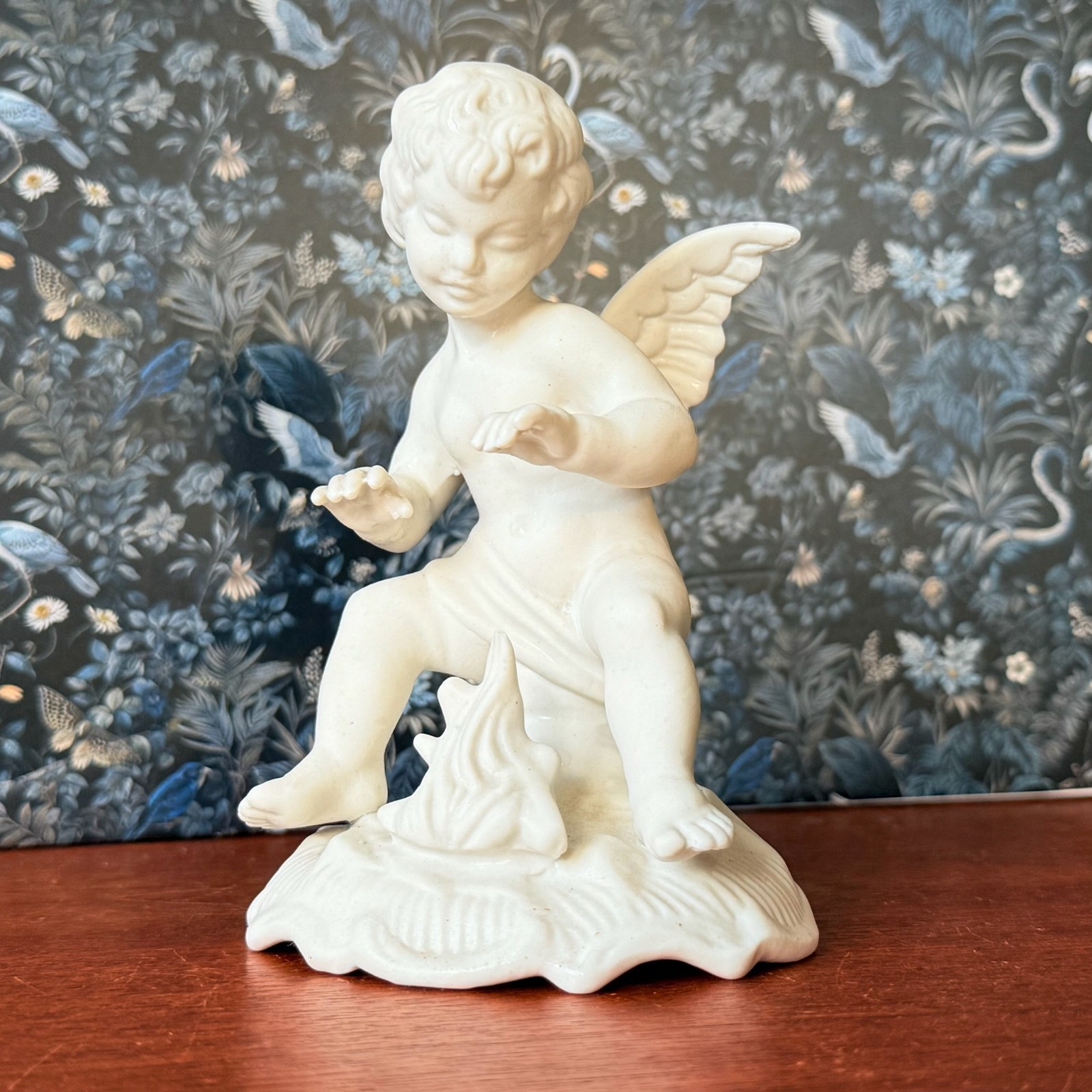 Karl Klette Winter Four Season Cherub Dresden Bisque Porcelain Figurine