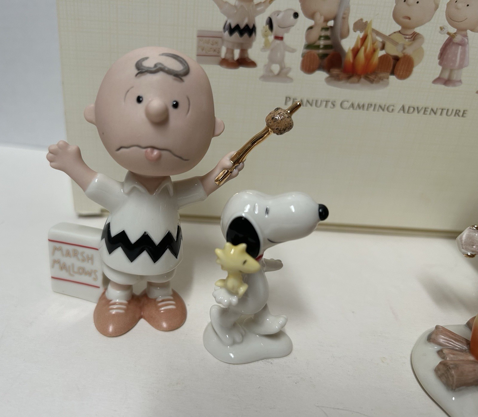 Lenox Peanuts “Camping Adventure” Complete Set Of 7-COA & Original Box