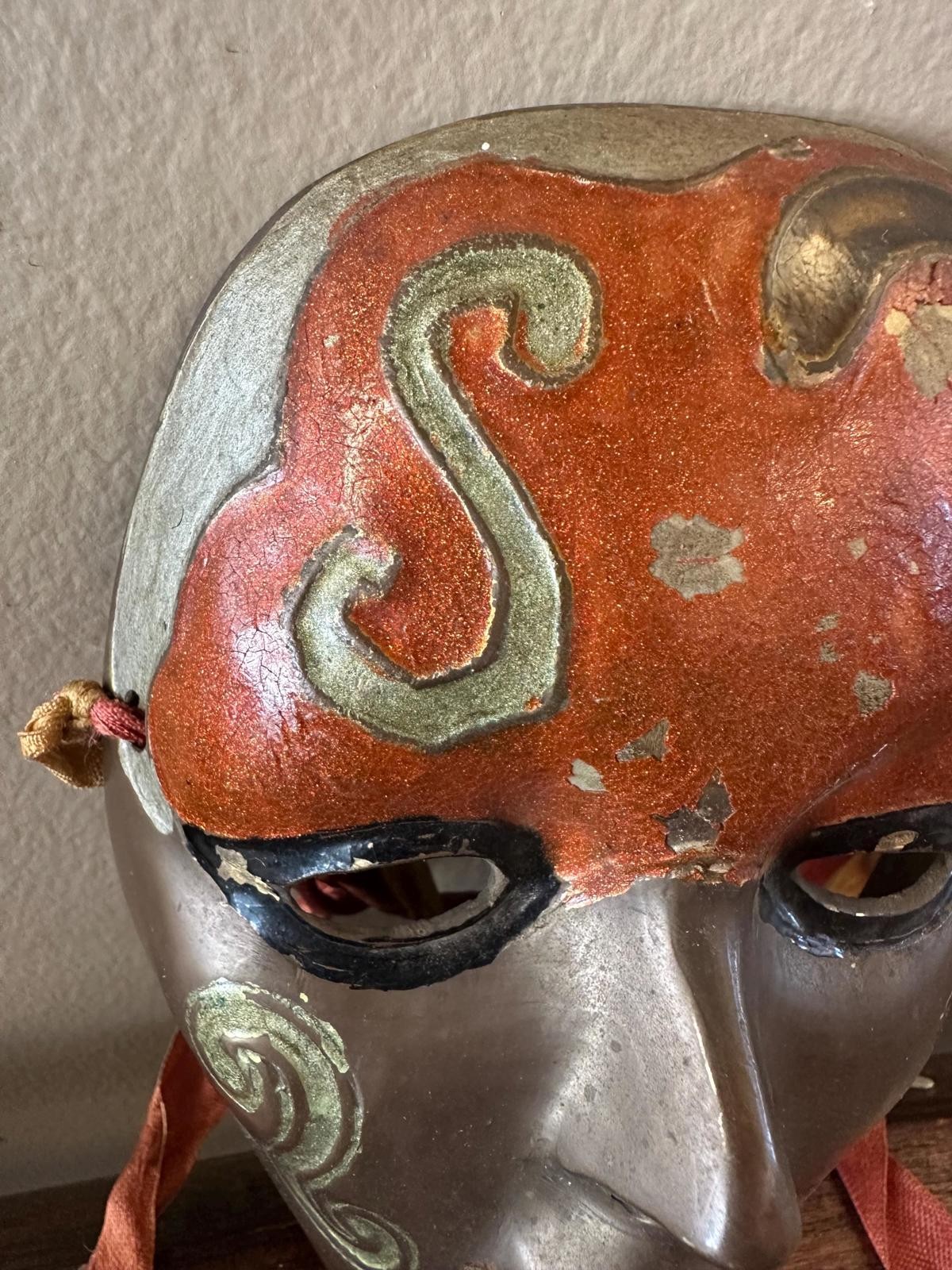 Brass Gold and Orange Wall Mask