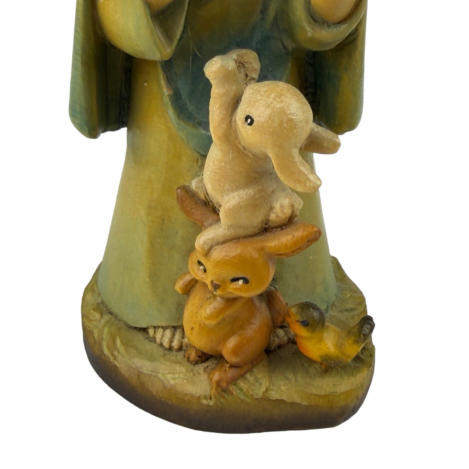 ANRI Italy Wood Carving Talk To The Animals Approx 6″