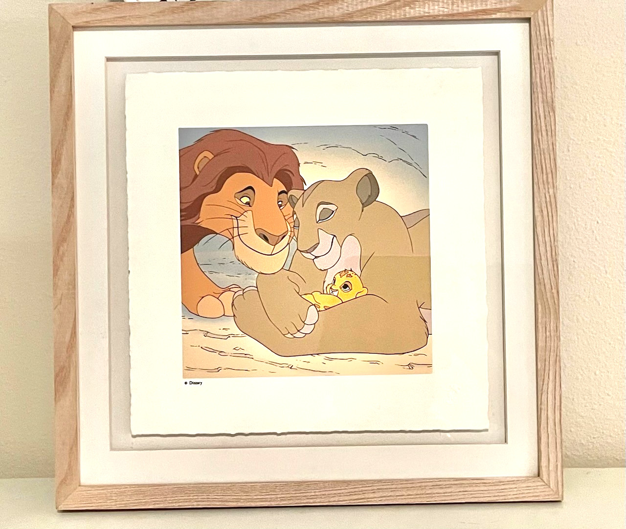 Disney Treasures-1994 MUFASA SIMBA SARABI SERIGRAPH FRAMED With Box, Papers, COA