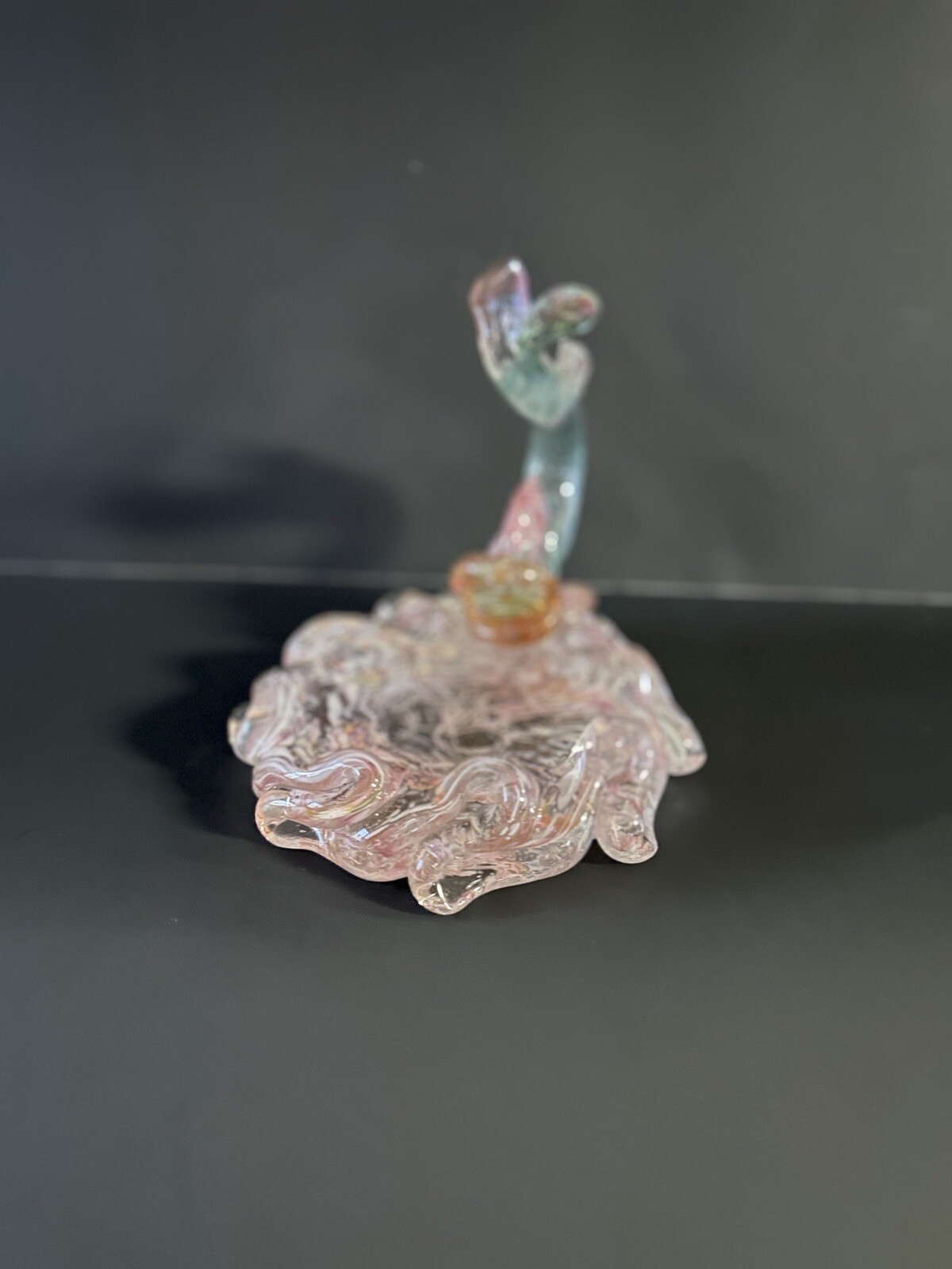 ZBS Czech Bohemian Art Glass Stanislav Halama Koi Fish Figurine Bowl Sculpture