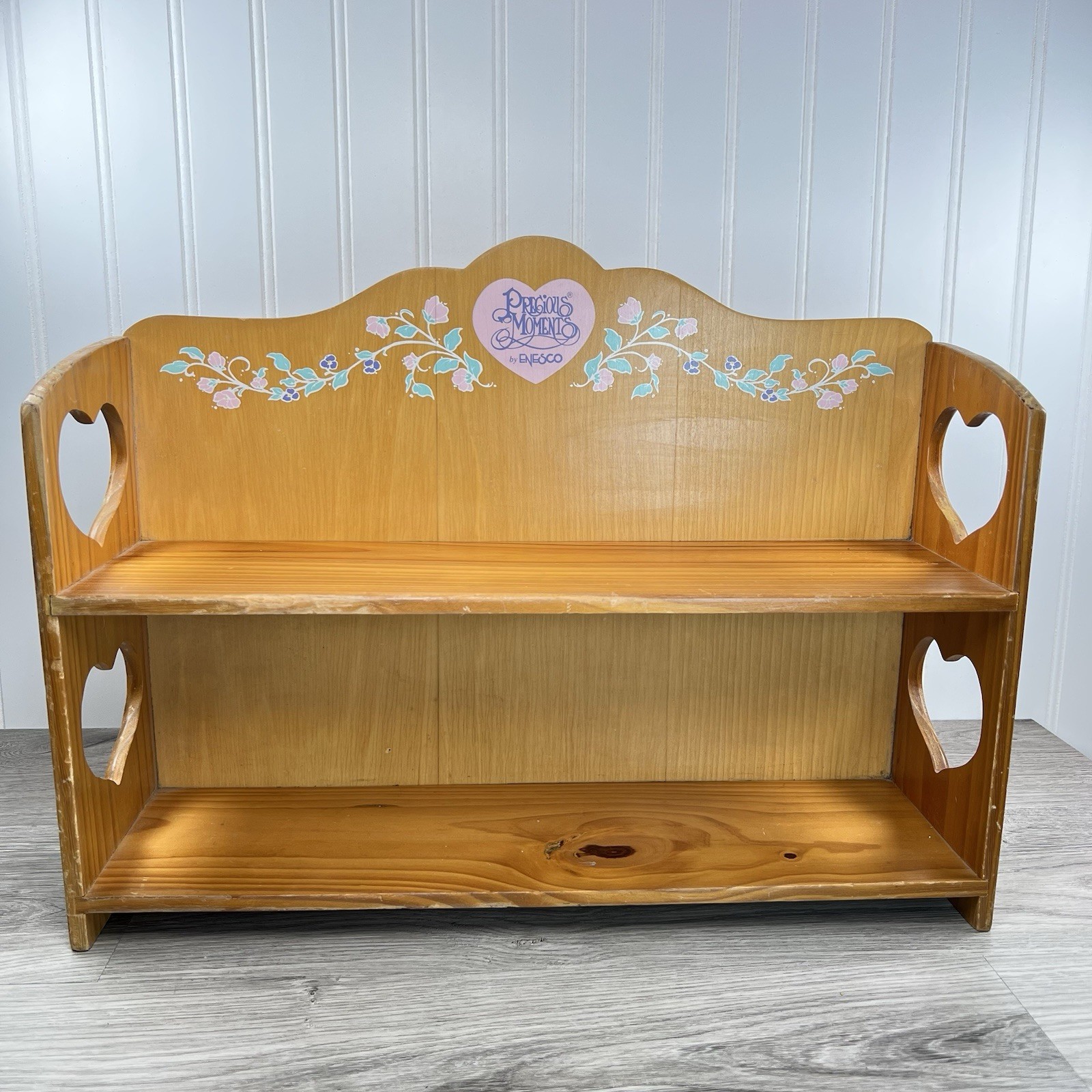 Precious Moments Enesco Figurine Display Shelf Wood Wall Rack 2000