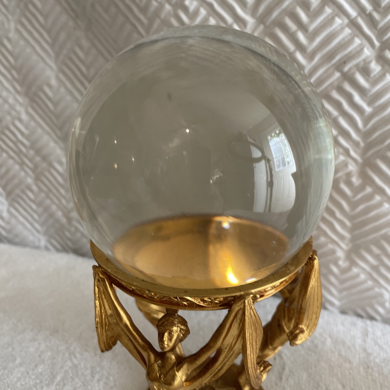 Vintage 1989 Crystal Visions Franklin Mint Crystal Ball Mystic Decor Fortune