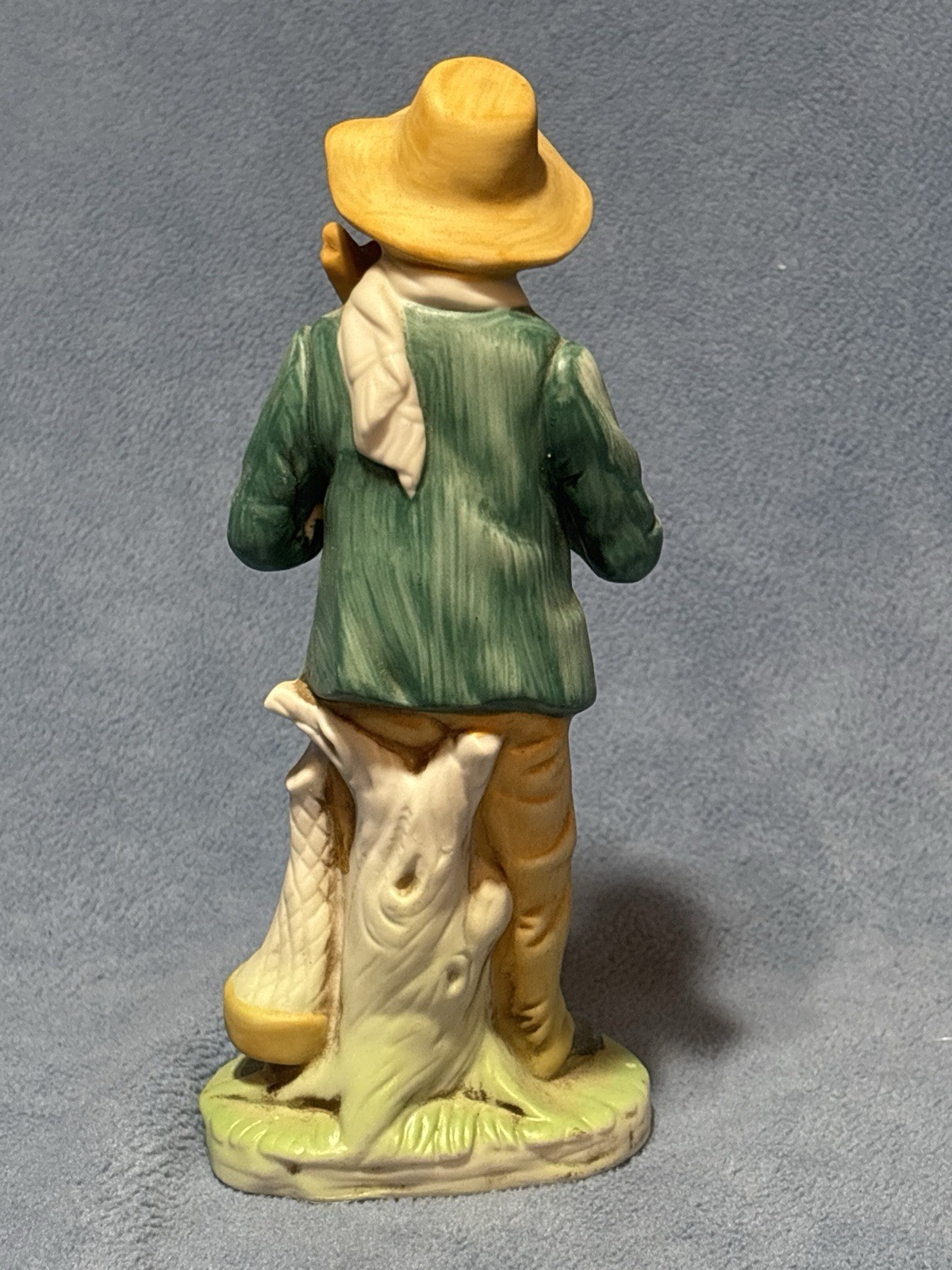 Ceramic Man Playing Pan Flute Figurine Multicolor Painted Finish Adults