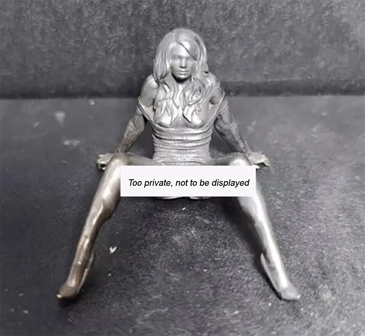 Black Solid Bronze Nude Temptation Girl Collectable Art Antique Statue Figure