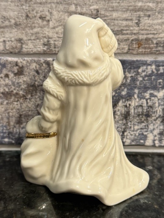 Lenox Classic Kris Kringle Santa Claus Porcelain Figurine White Gold Trim 4.5″