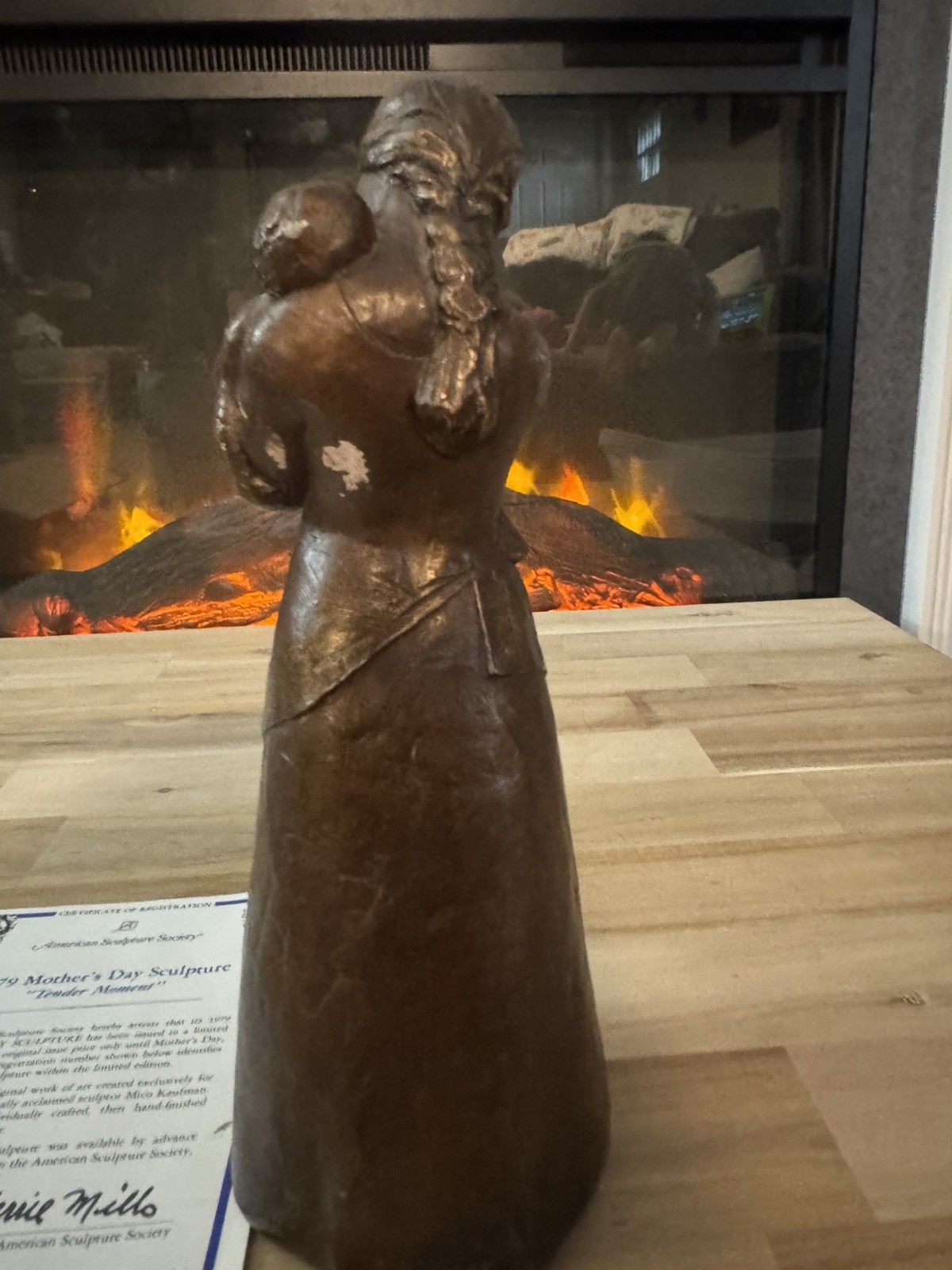 Vintage mother and child figurine Statue