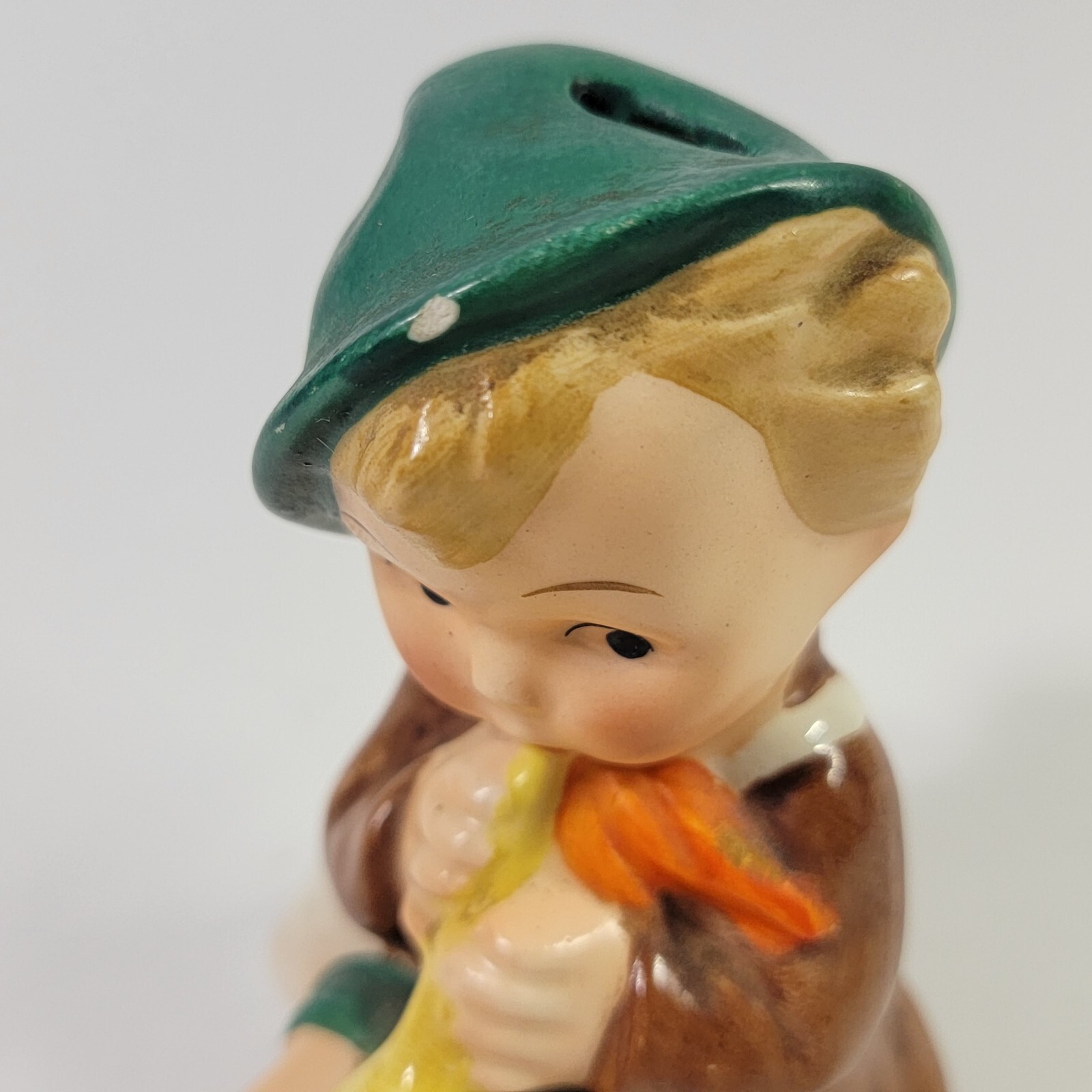 Goebel Boy With Flute 4″ Figurine KF #25/0 1950’s Chip on Hat TMK1
