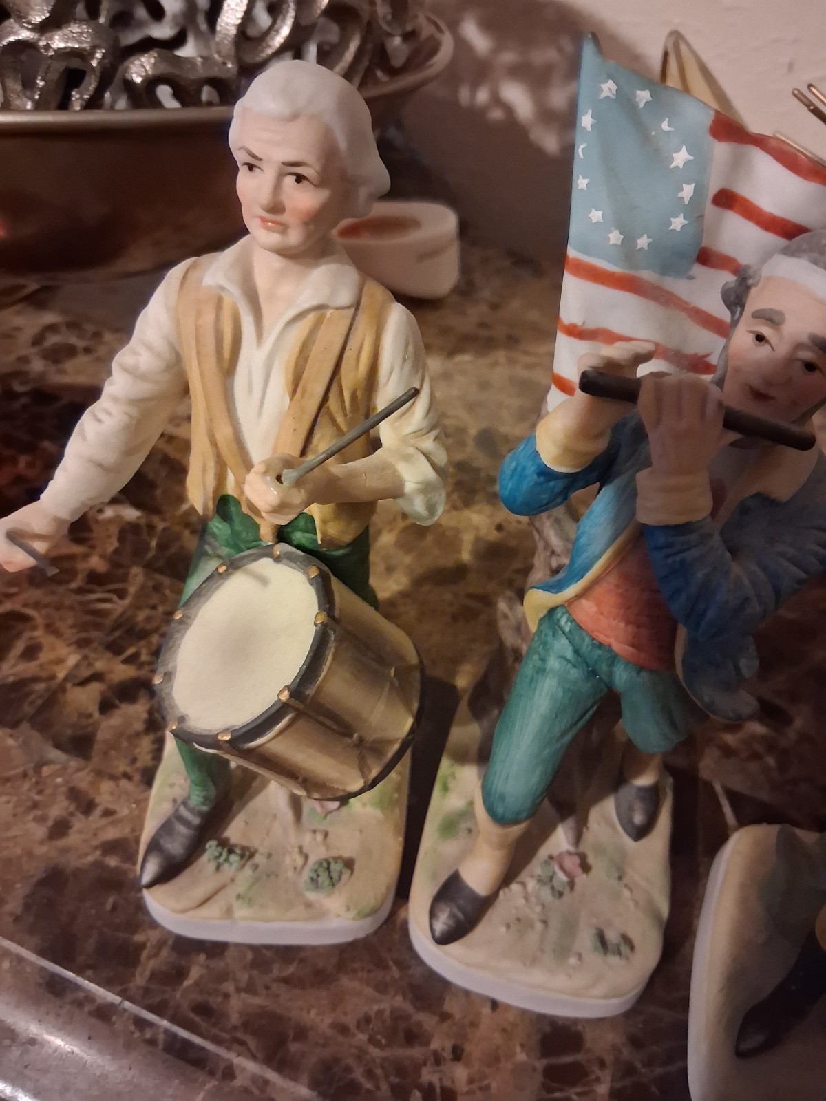 COMPLETE SET OF 3 Lefton Spirit of 76 Patriotic Revolutionary War Figures *RARE*