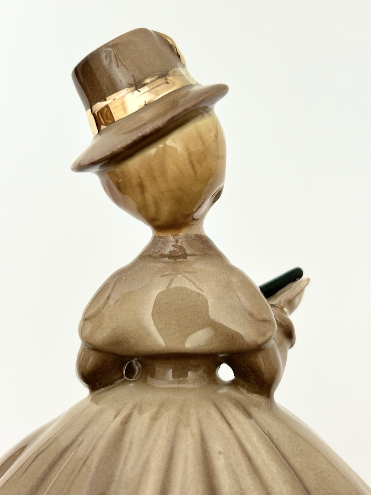 Vintage Josef Originals Holiday in England Lady in Brown & Gold Dress Figurine