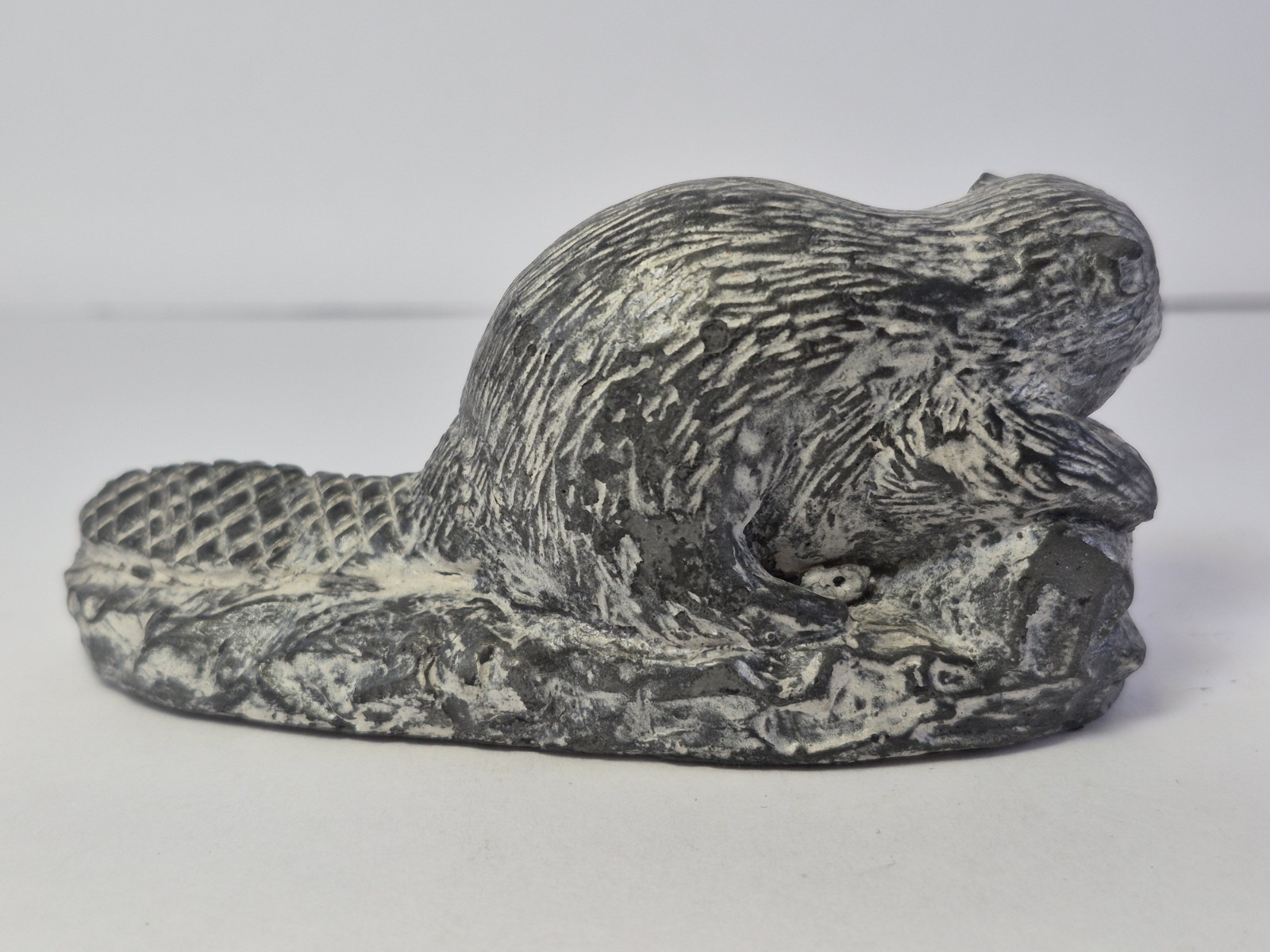 4″ Inch Hand Carved Soapstone Beaver Animal by Al Wolf Indian Art Inuit 2304A4