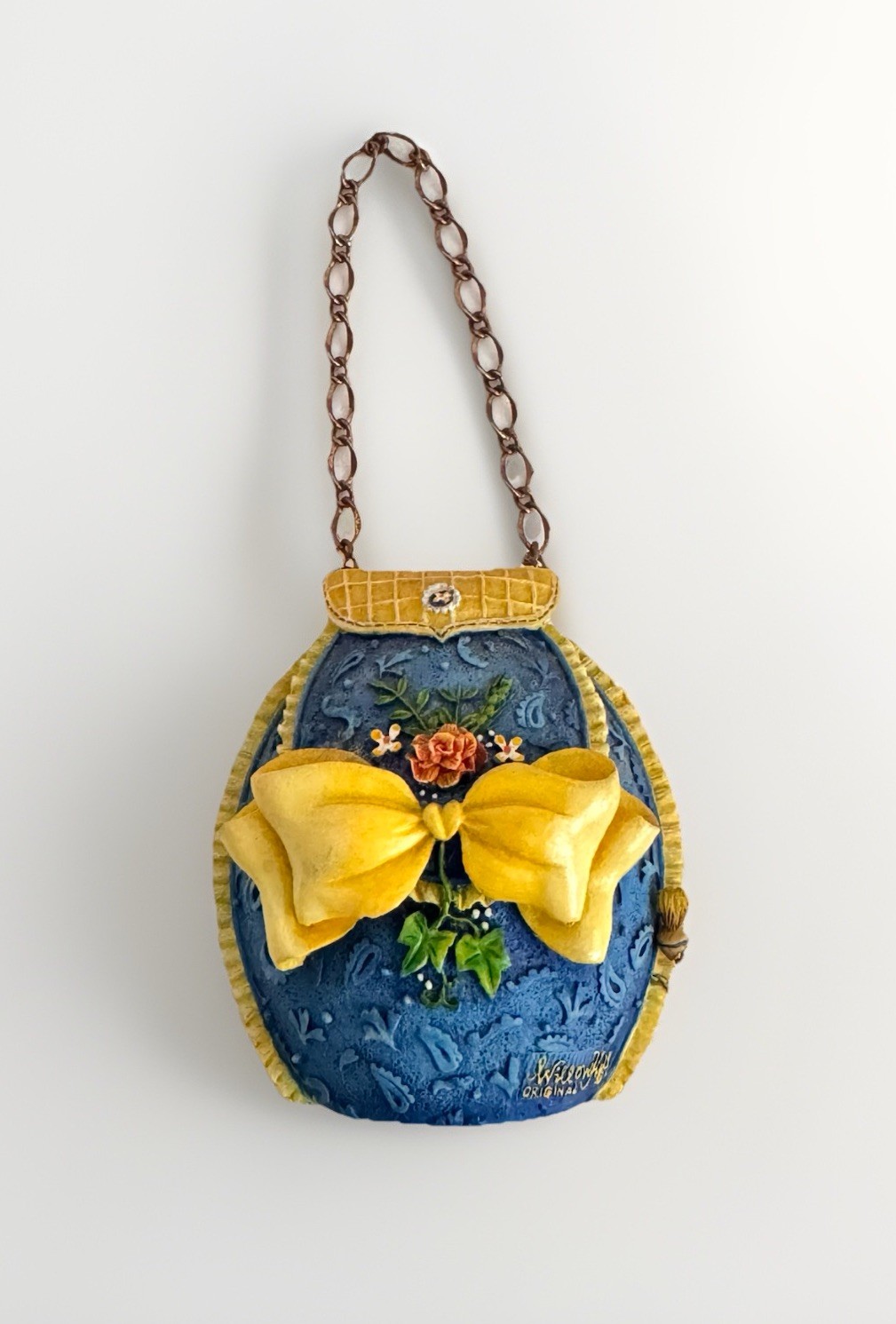 Willow Hall ” Day Dreamer ” Circa 1838 Blue and Yellow Purse