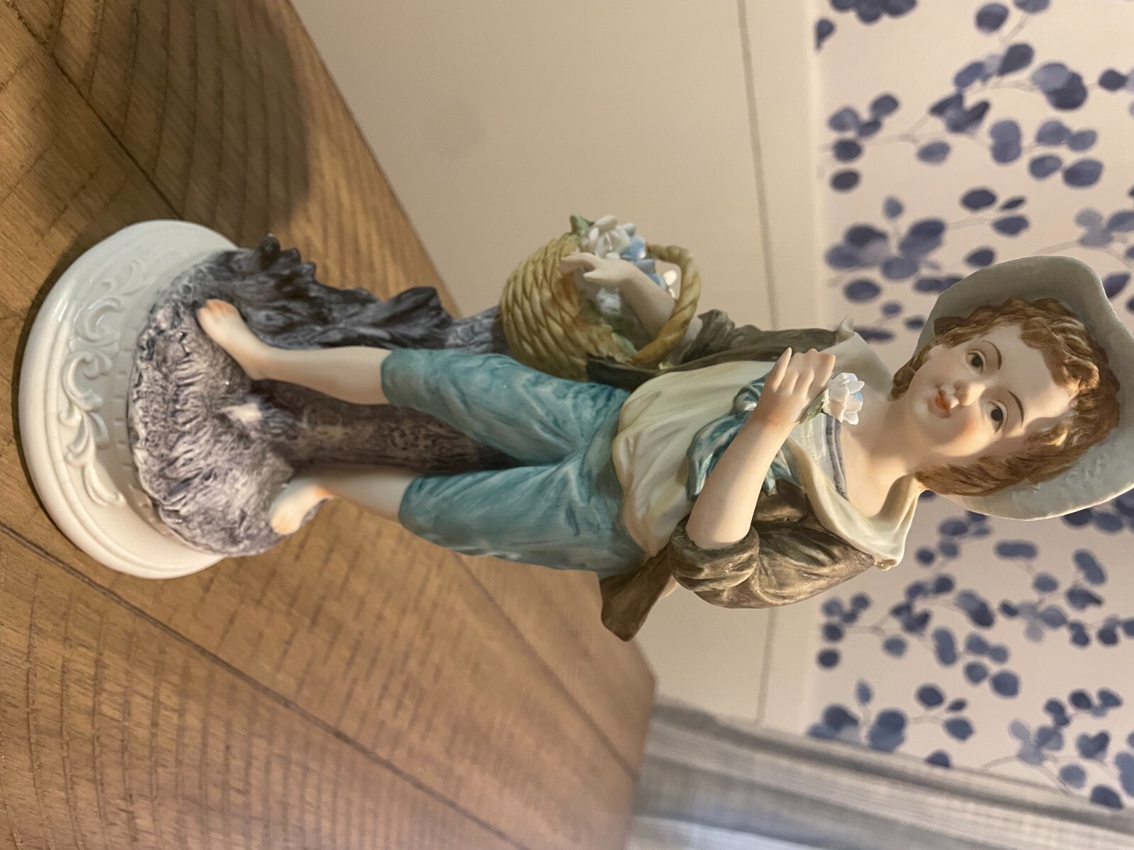 Vintage Large Ethan Allen Figurine ‘Boy with flowers’