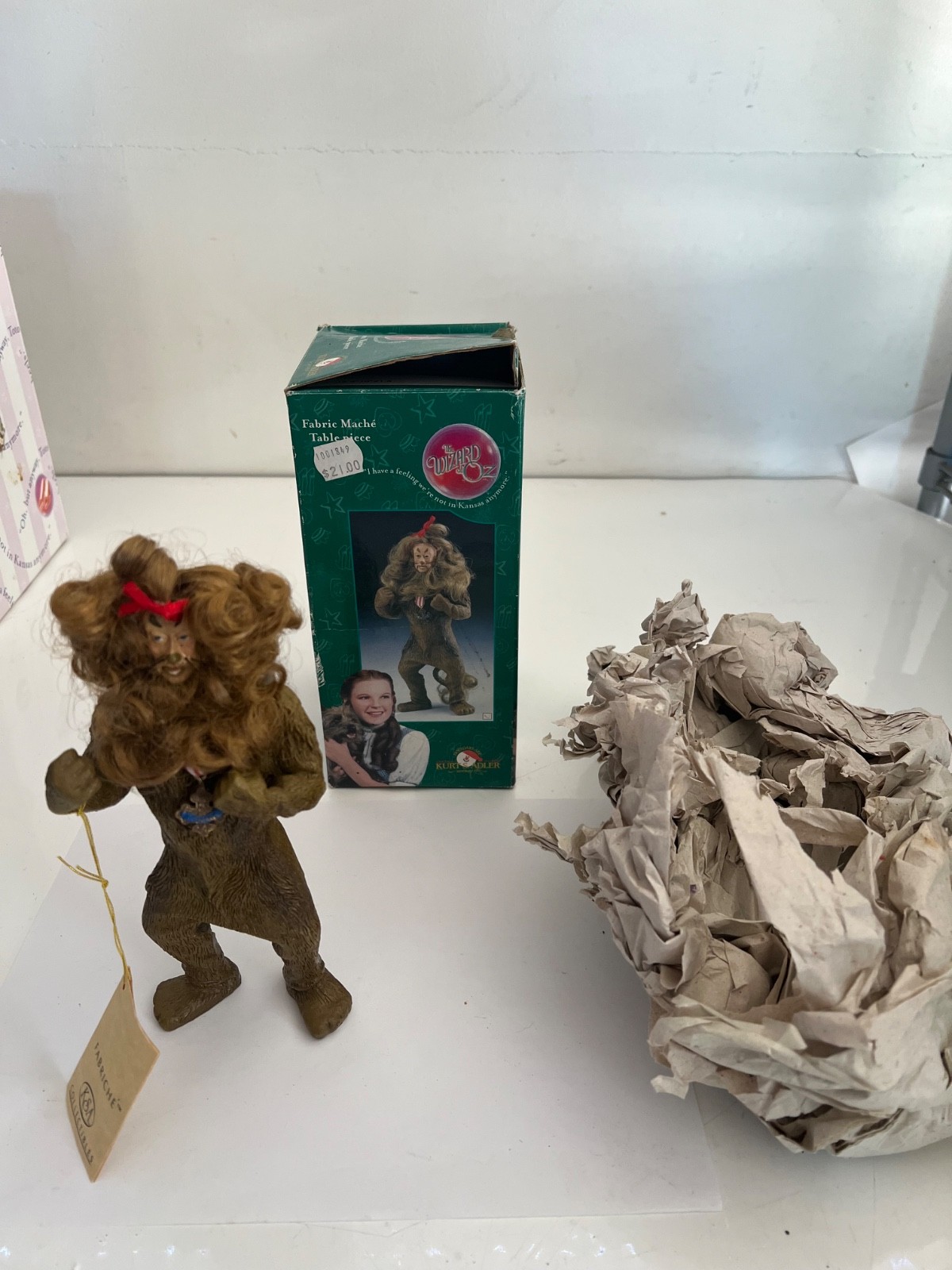 KURT S ADLER THE WIZARD OF OZ FABRIC MACHE TABLE PIECE LION