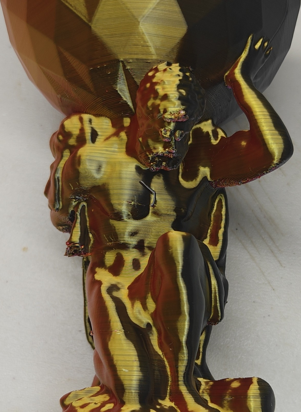 Abstract Art Plastic Figurine Sculpture, Brown Black Gold, 1-Pack
