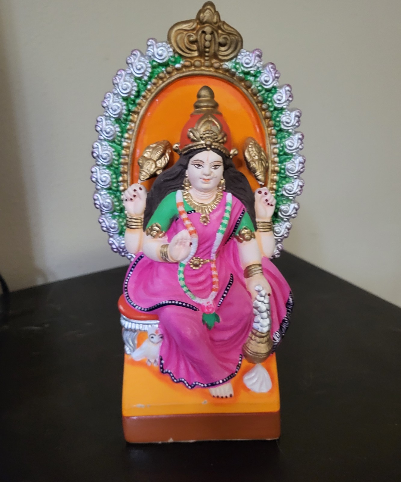 Indian Lakshmi Idol Statue – 9” Tall Hindu Goddess Laxmi MATA Murti India Pooja