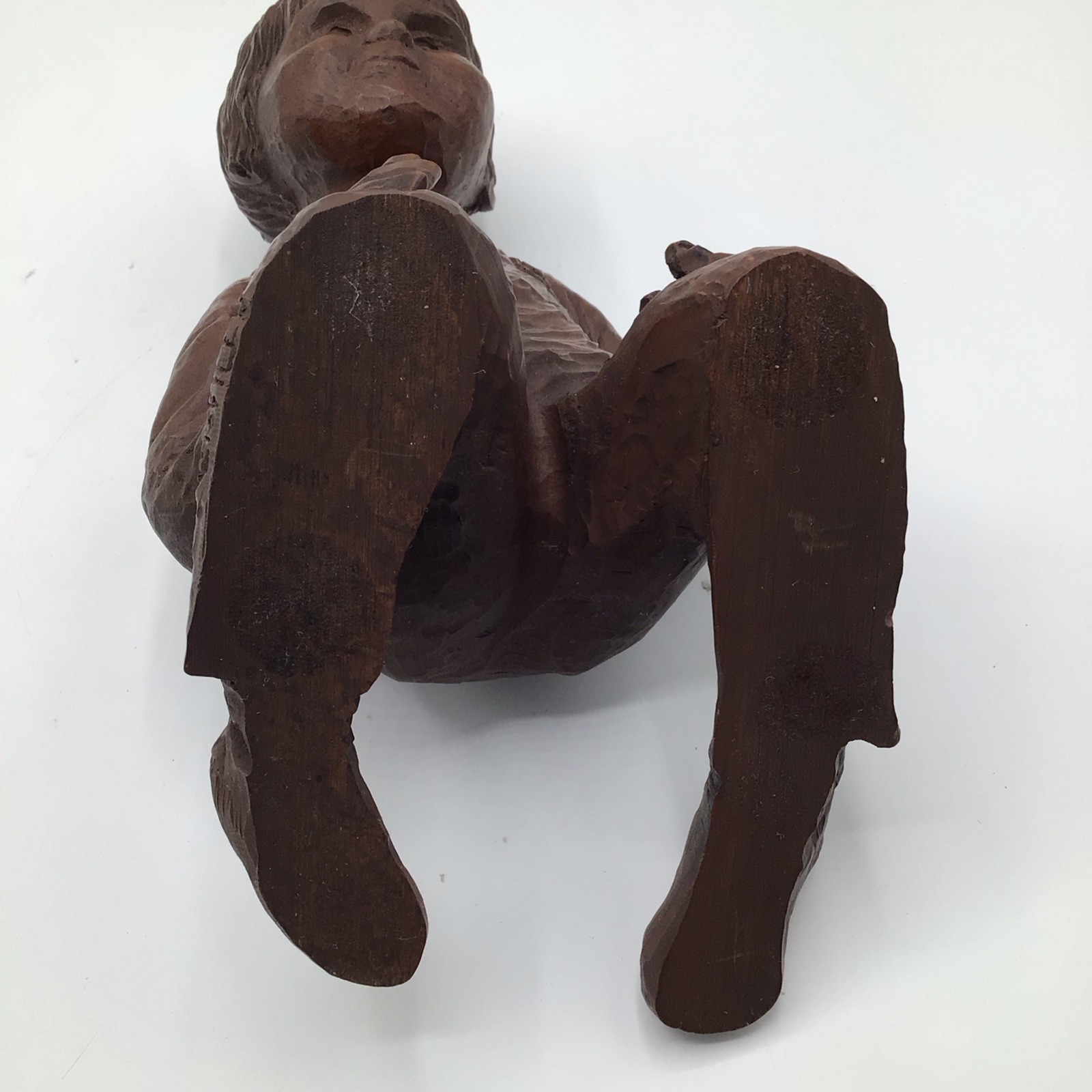 Red Mill Somerville Pecan Shell Resin Kneeling Boy In Overalls