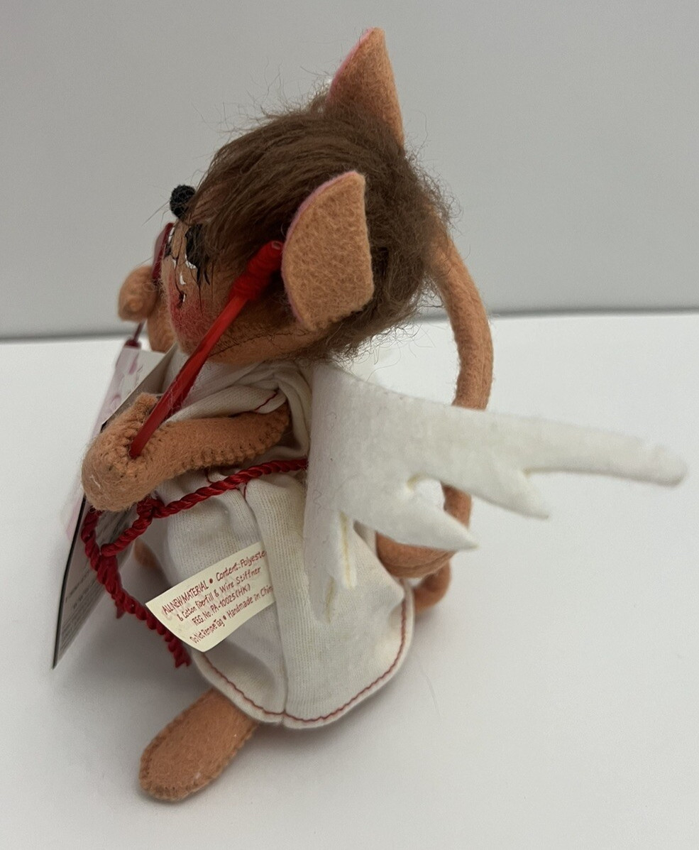 Annalee Macy’s Exclusive 7″ Cupid Tan Mouse 2003 Valentine’s Day Wings in Bag
