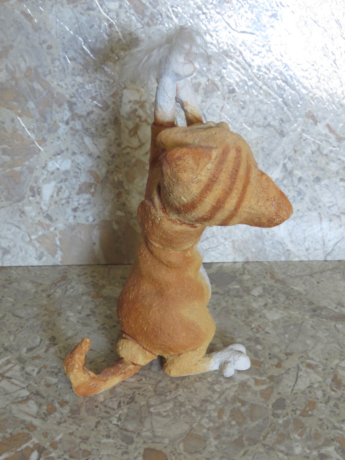 Country Artists A Breed Apart Fluffy Orange Tabby Kitten Cat Feather Figurine 7″