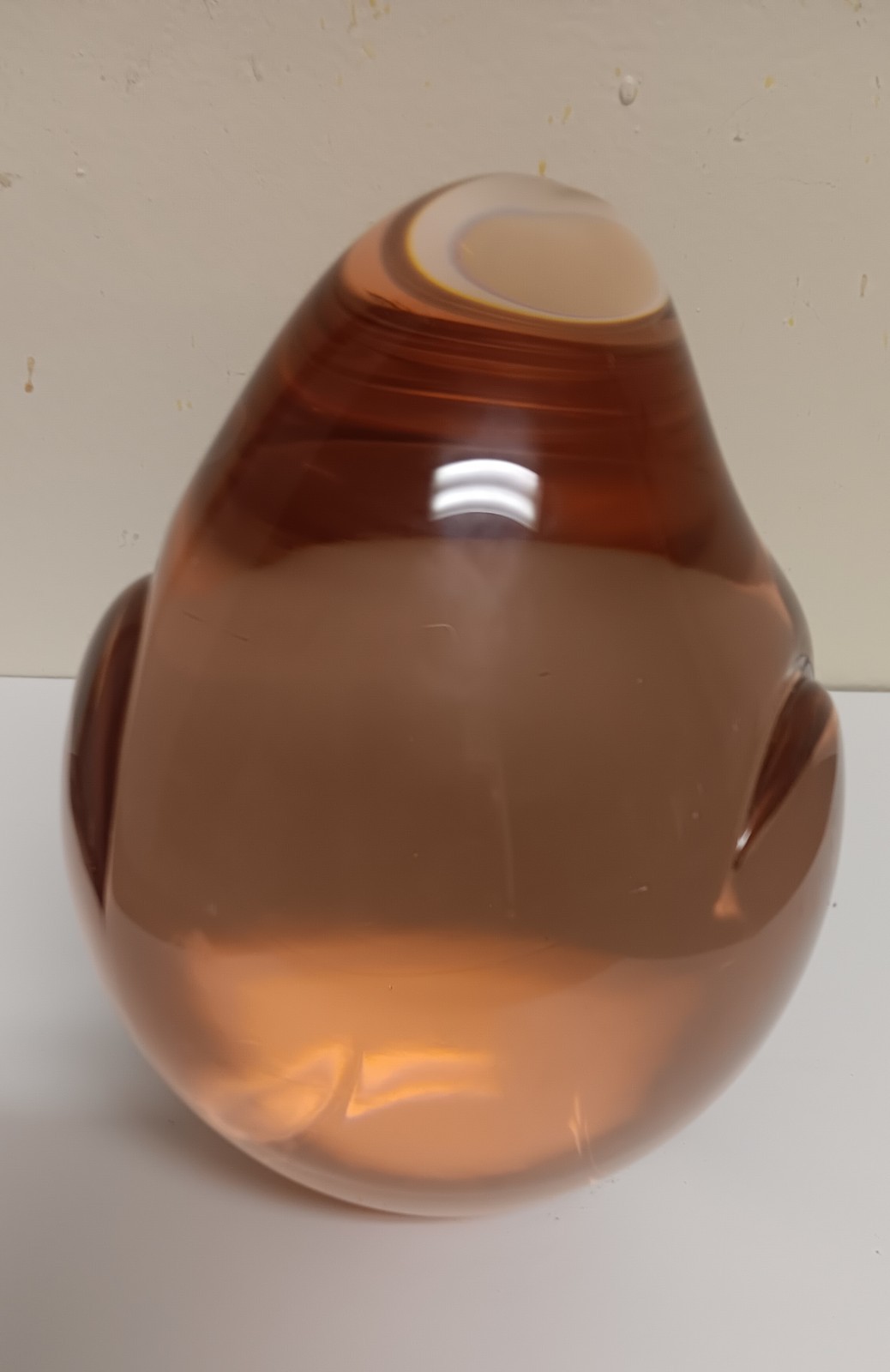 Vintage MCM Seguso Murano Pink Glass Penguin 55 ITALY Signed G2U