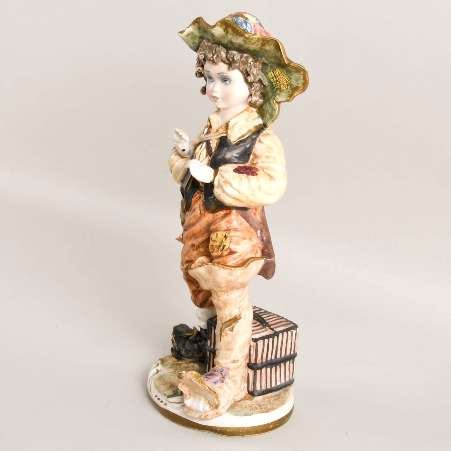 Capodimonte-Peasant Youngster-Porcelain Figurine 13.5″ Made in Italy