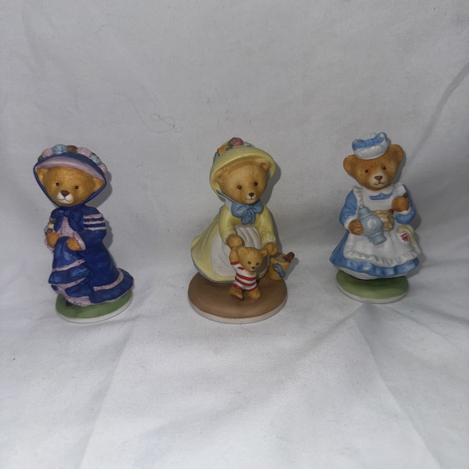 Franklin Mint Hotel Teddington Lot Of 9 Bear Figurines Porcelain ( B )
