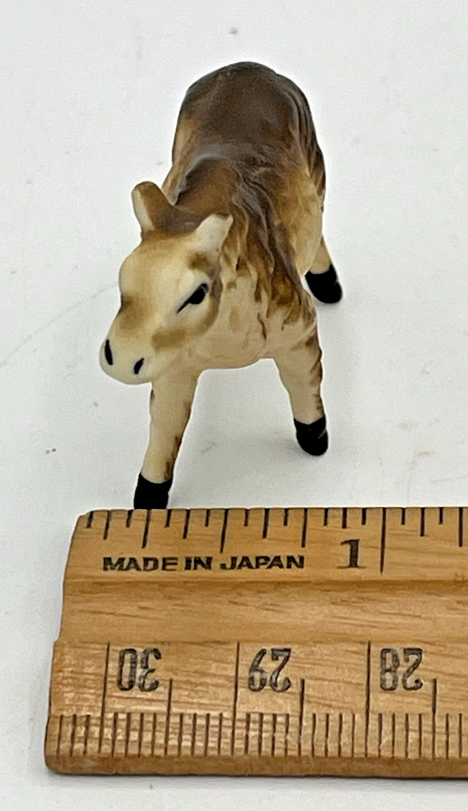 Vtg Miniature Bone China 3pc Moose Family Set Bull Cow Calf Figurine Japan 1960s