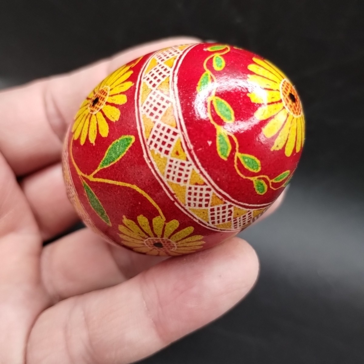 Real Handmade Pysanky Pysanka Ukrainian Easter Egg Flowers Floral Pattern