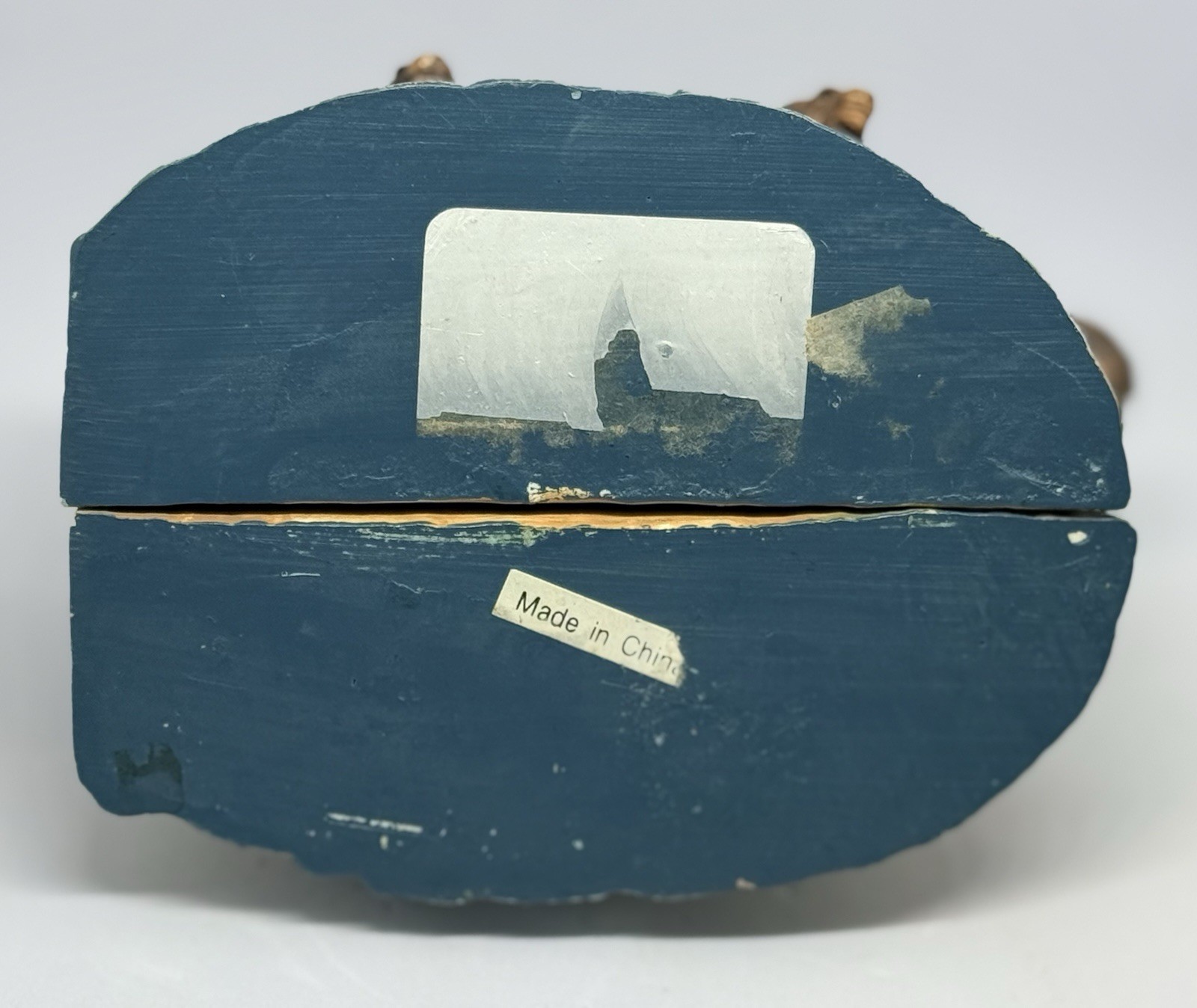 VTG Noah’s Ark Hinged Resin Figurine – Trinket Box with Animals Inside 3.5″