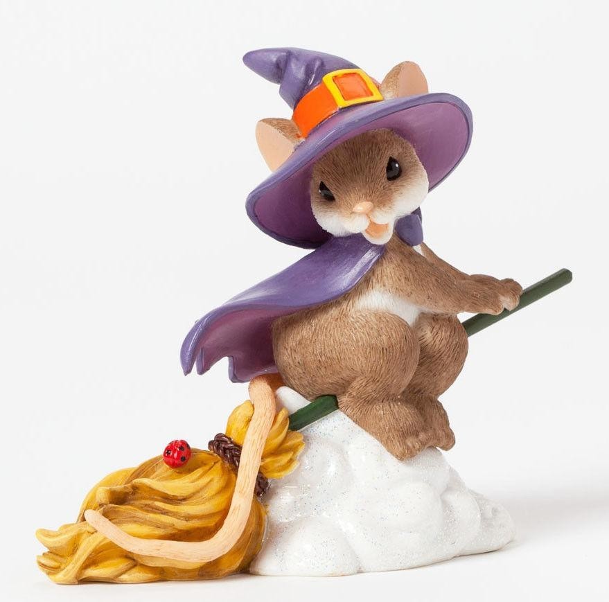 NIB Enesco Charming Tails “WITCHING YOU A HAPPY HALLOWEEN” Figurine 4041161