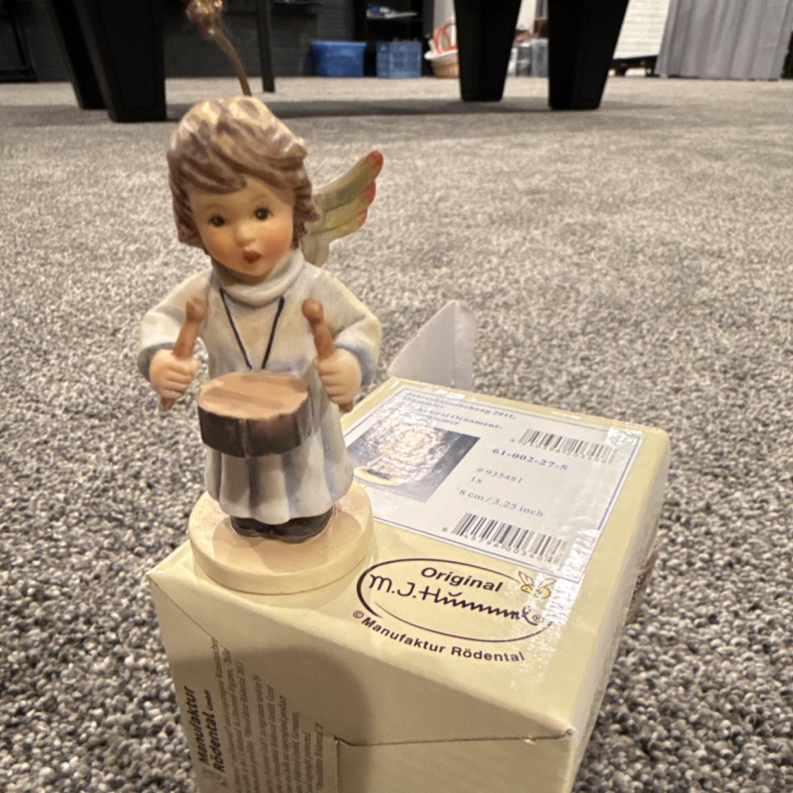 M.J. Hummel 2011 Little Drummer Angel Porcelain Figurine Hand Painted 8cm