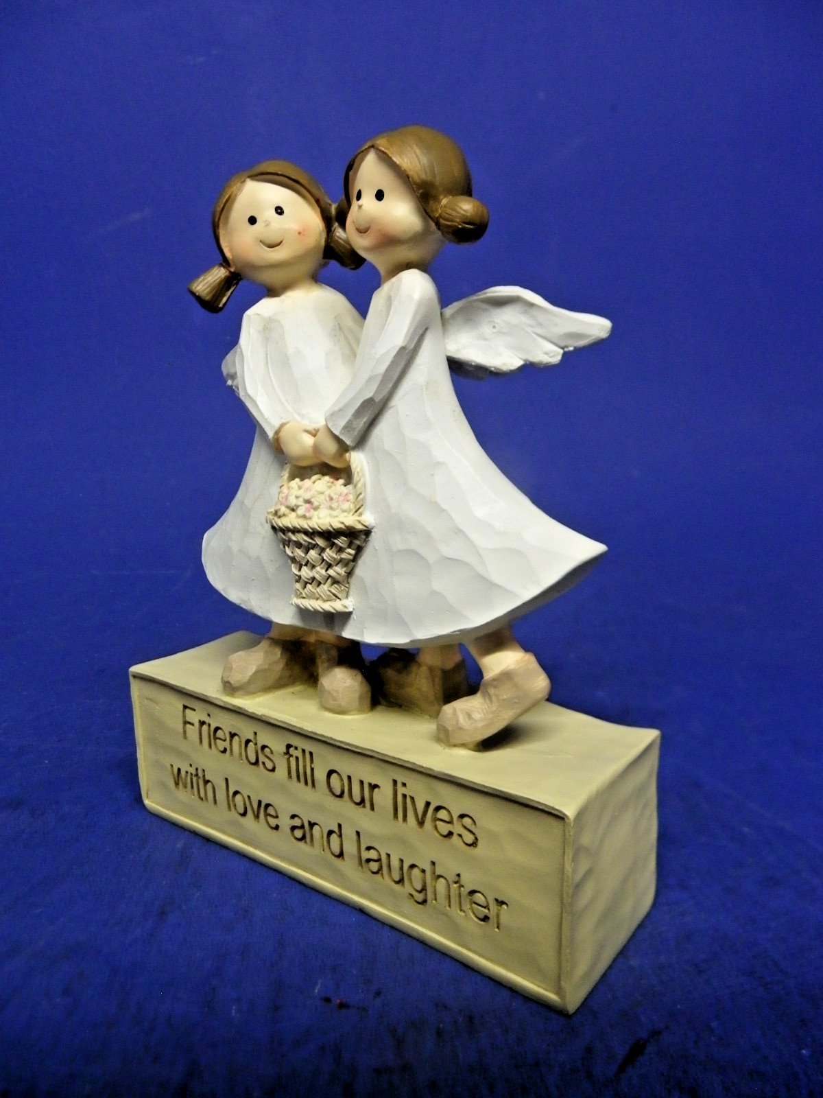 Friends Fill Our Life with Love and Laughter” Friendship Angel Figurine 6″ x 4.5