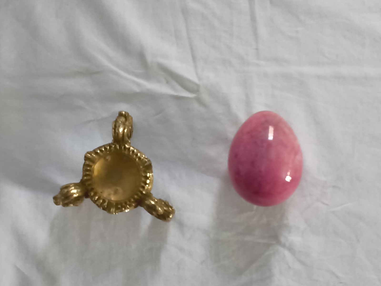 Pink Onyx Egg On Stand Figurine