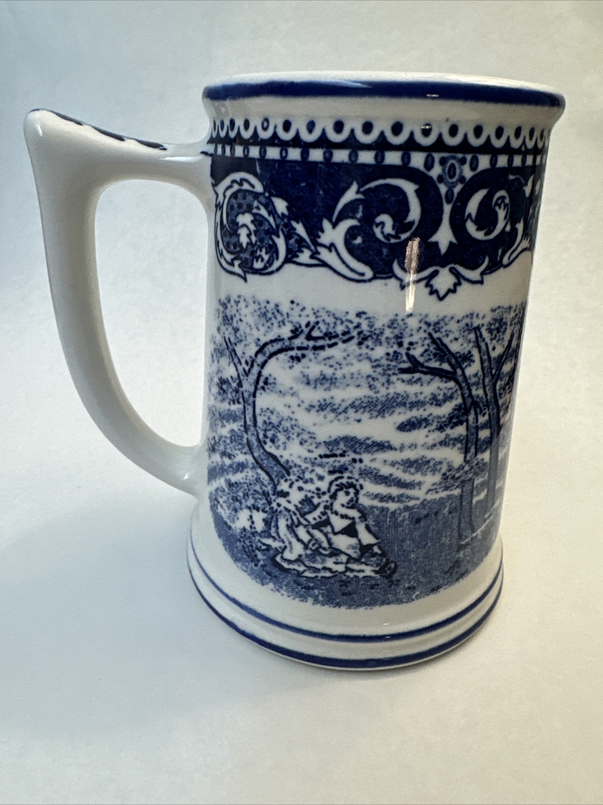 Vtg Enesco Imports Blue & white Delft Large Mug NOS “Take a Cup O’ Kindness”