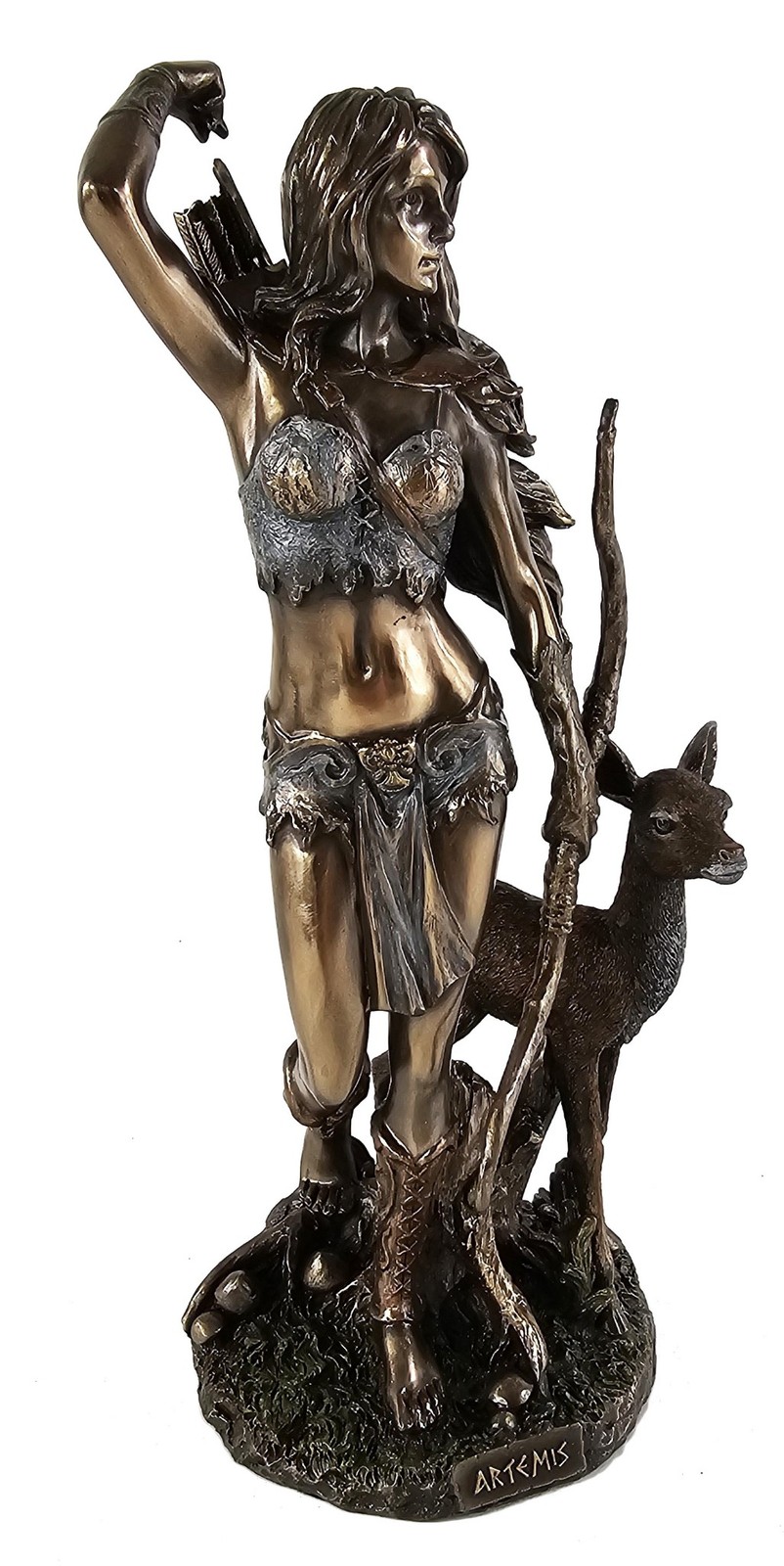 10″ Artemis Greek Mythology Goddess of Hunt Moon Chastity Statue Bronze Finish