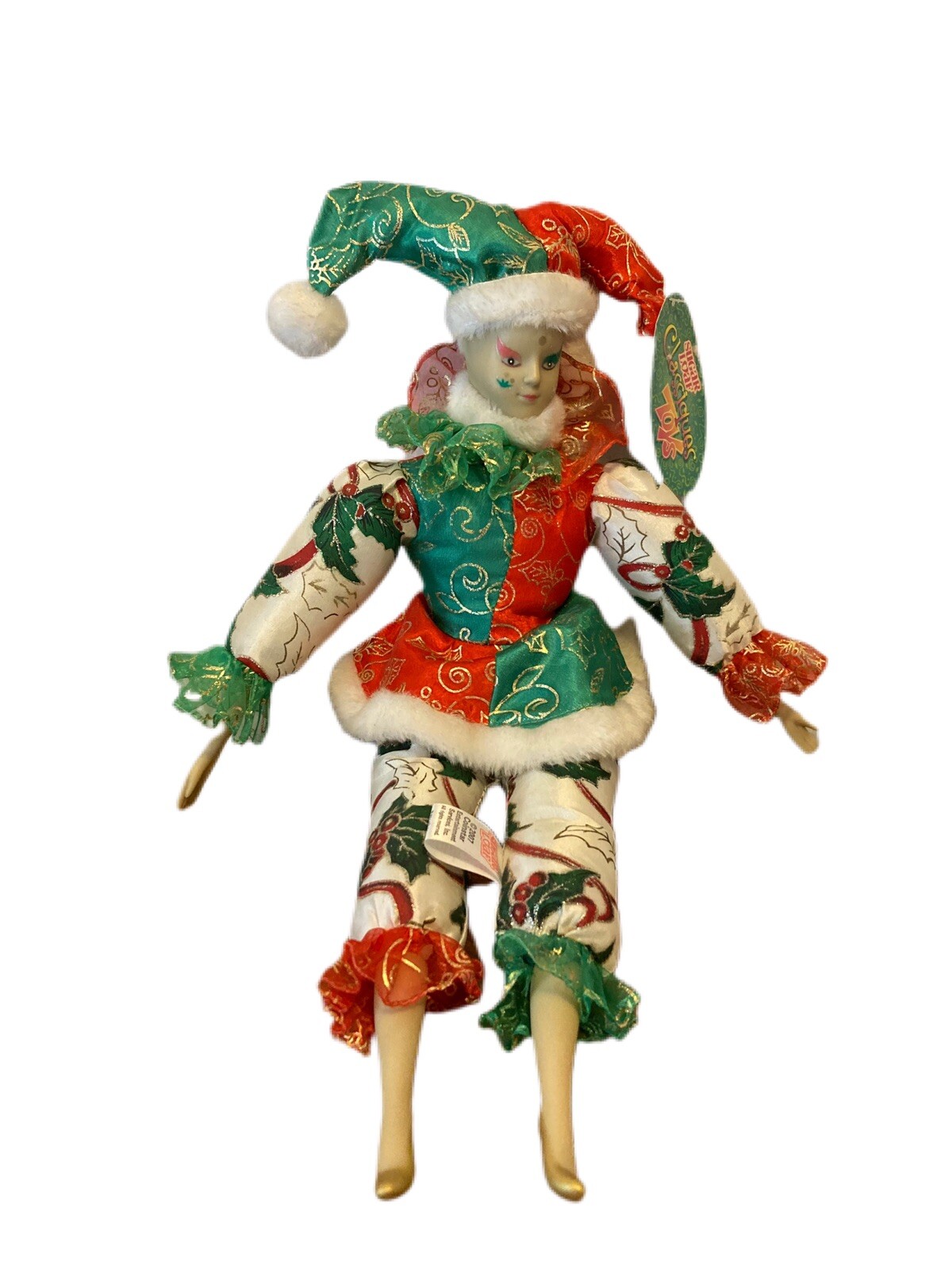 Sugar Loaf Classiques 2007 17″ Plush Christmas Poinsettia Harlequin Jester Clown