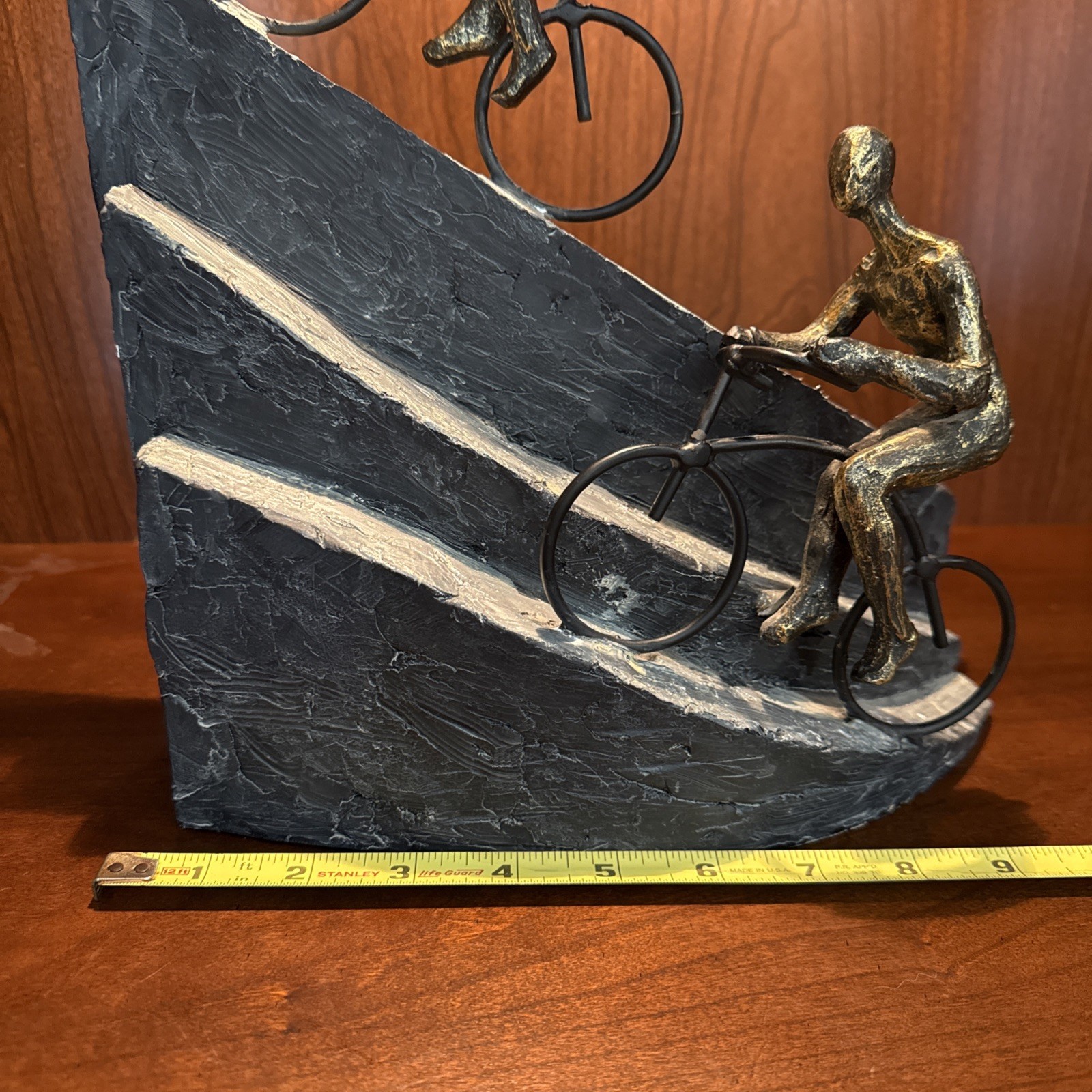 Mountain Bicyclist RACING Statue By Sagebrook Home Bronze Polynesian