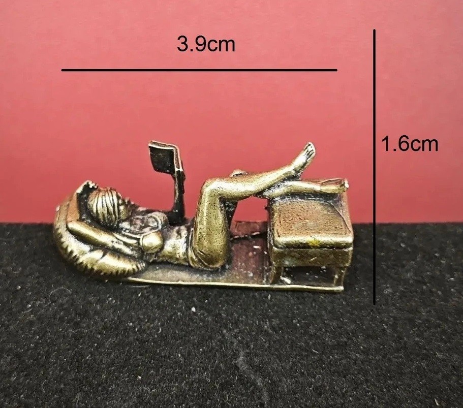 Brass Reading Beauty Animal Figurine Miniature Statue Table Home Decoration Toy