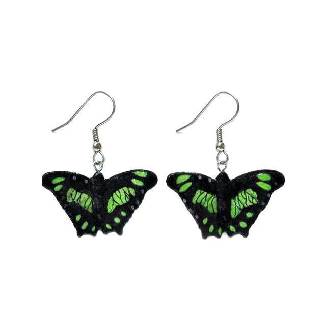 Little Critterz Jewelry – Black Malachite Butterfly – Porcelain Earrings Jewelry