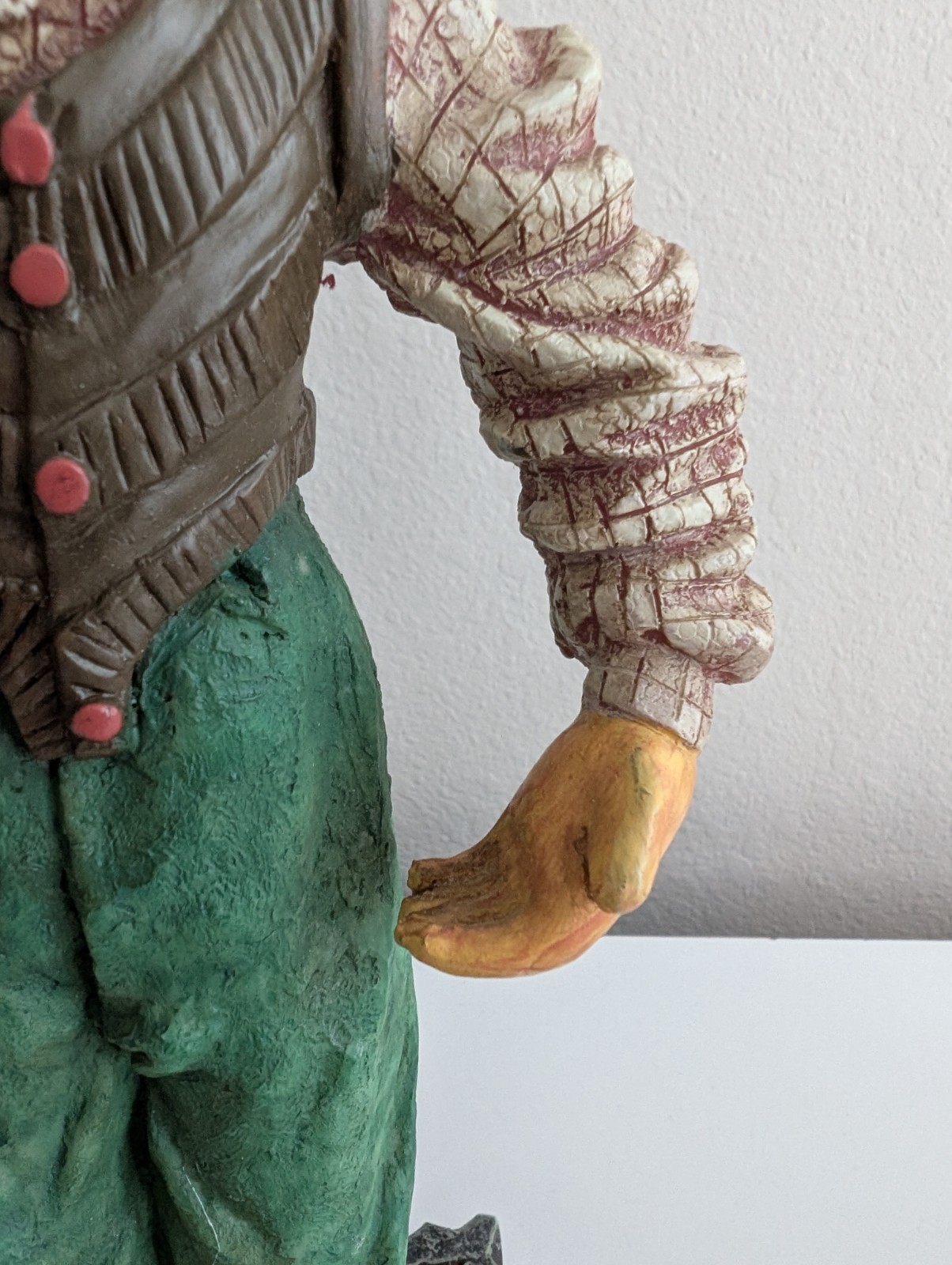Paul Gordon folk art dapper figurine rabbit bunny flower pot vest bowtie