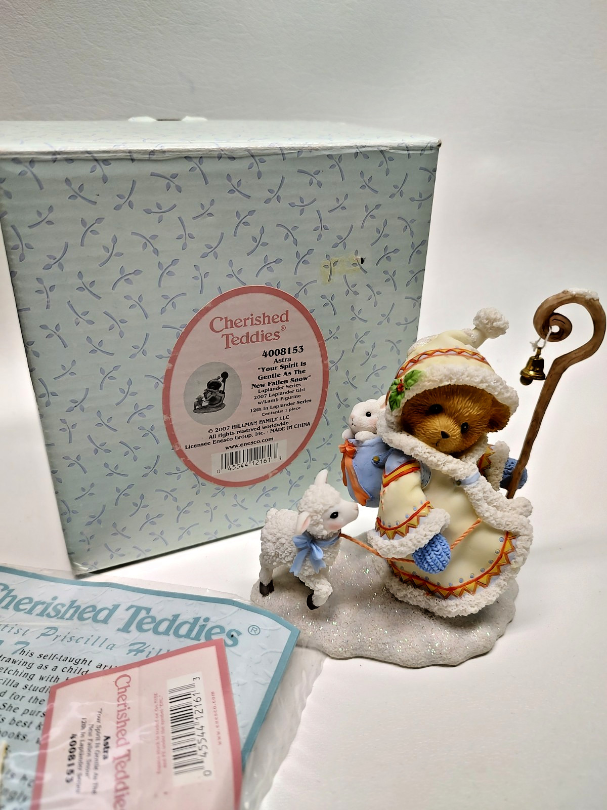 2007 Cherished Teddies Astra Laplander Girl With Lamb Hillman Enesco Figurine