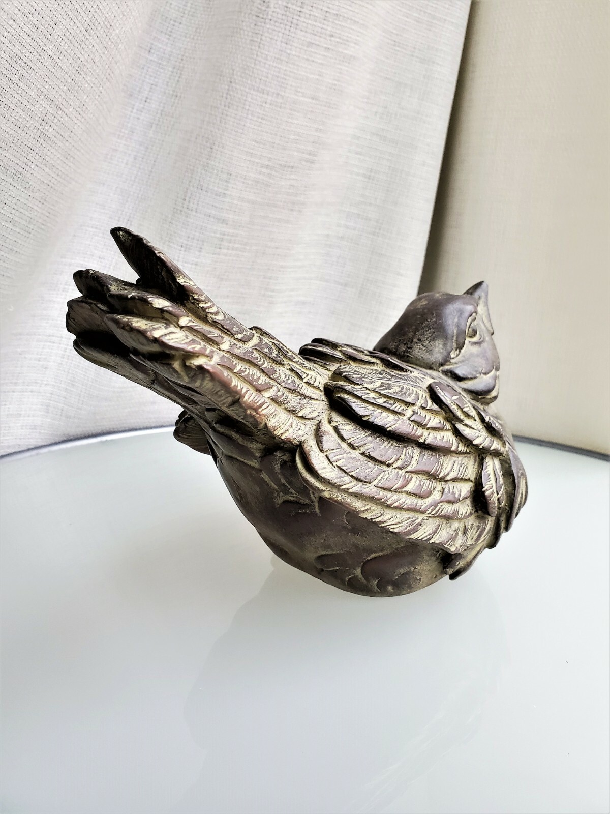 Chrisdon brown painted resin Bird Indoor/ Outdoor Garden Figurine Statue 8″