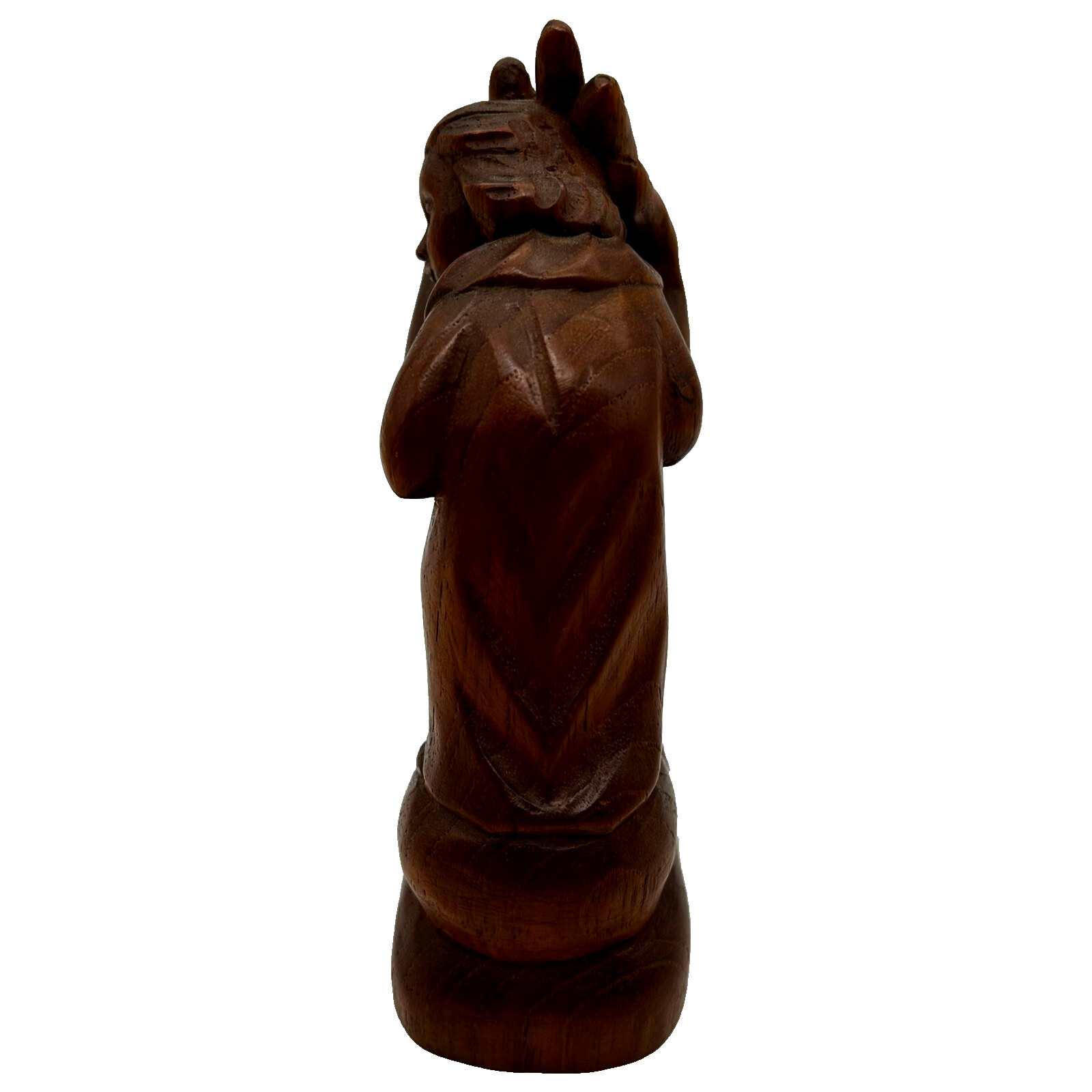 IN HIS HAND Carved Wood Figurine In the Hands Of God Artist Signed