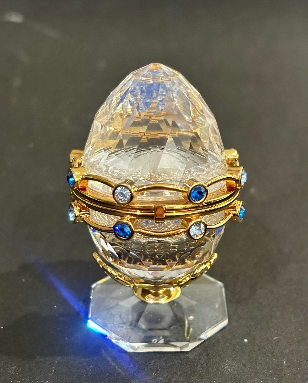 Swarovski Crystal “Secrets Egg with Garland” multi color crystals inside no box