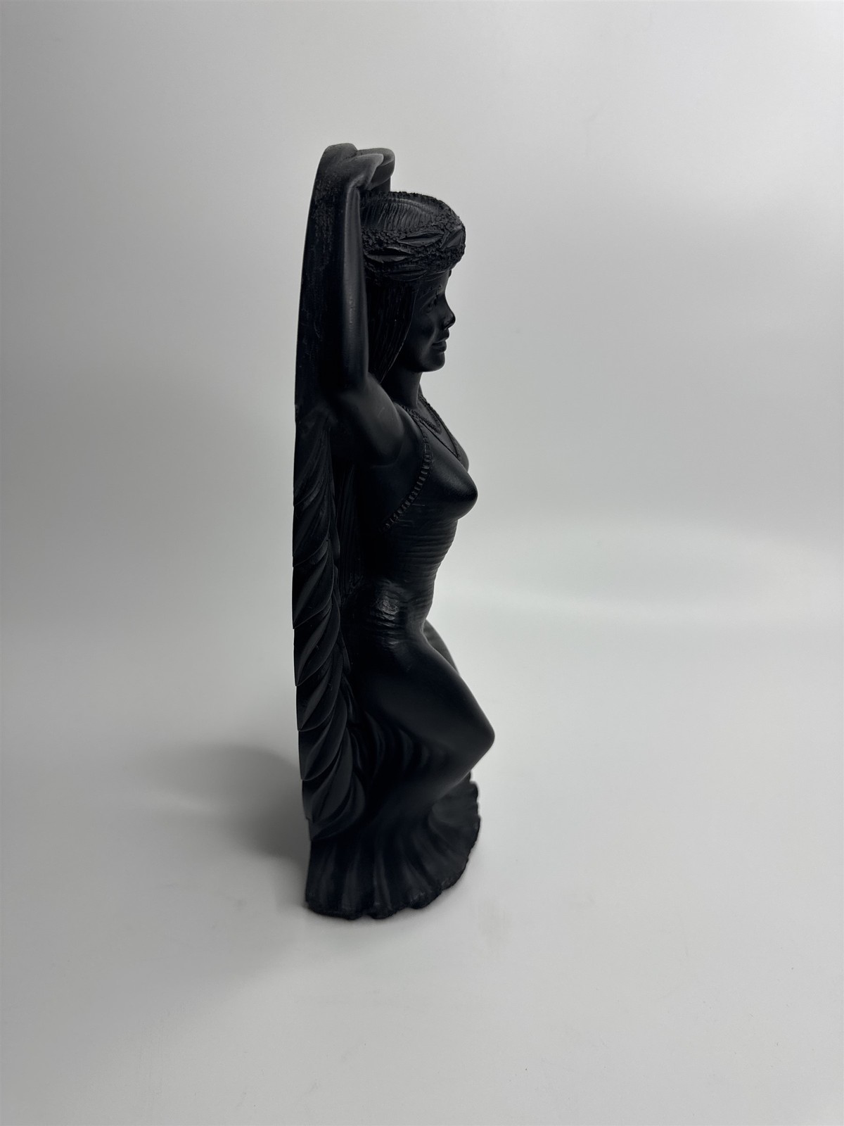 Hawaii Coco Joe’s Maile Laka Hula Goddess Hapa Black Lava Resin Figurine Vintage